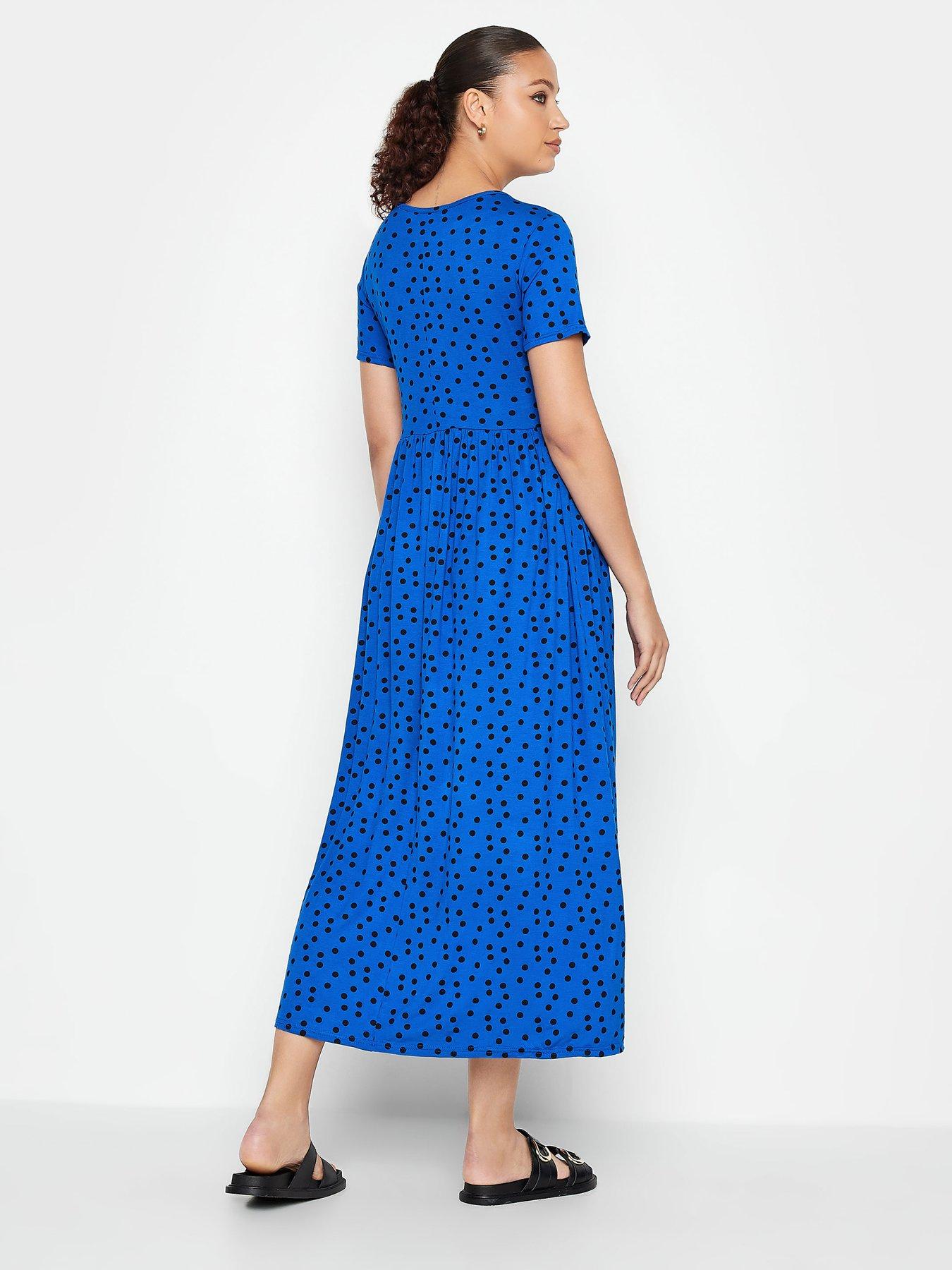 long-tall-sally-long-tall-sally-blue-black-spot-smock-dressstillFront