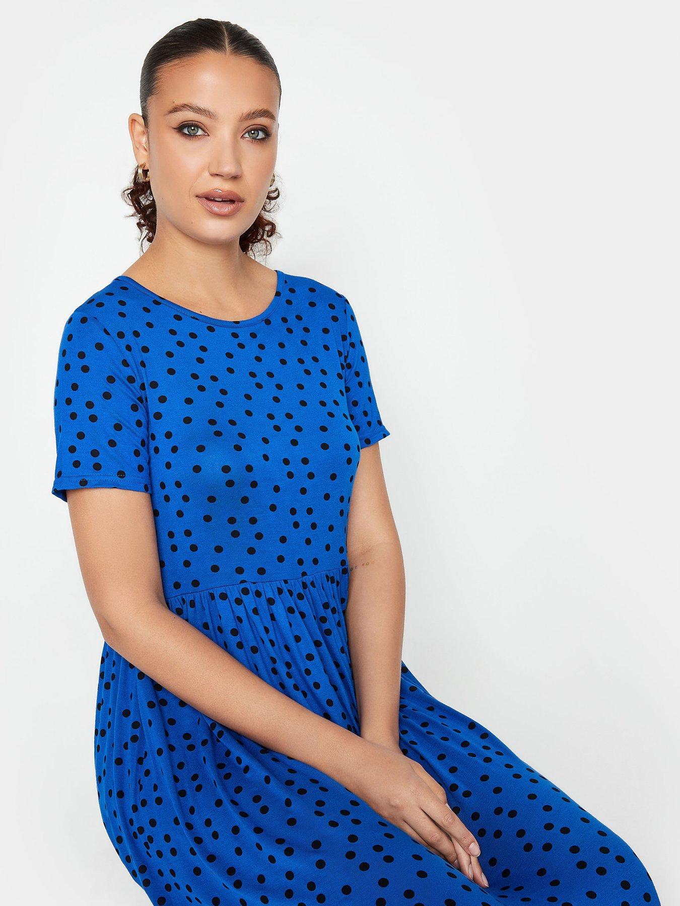 long-tall-sally-long-tall-sally-blue-black-spot-smock-dressoutfit