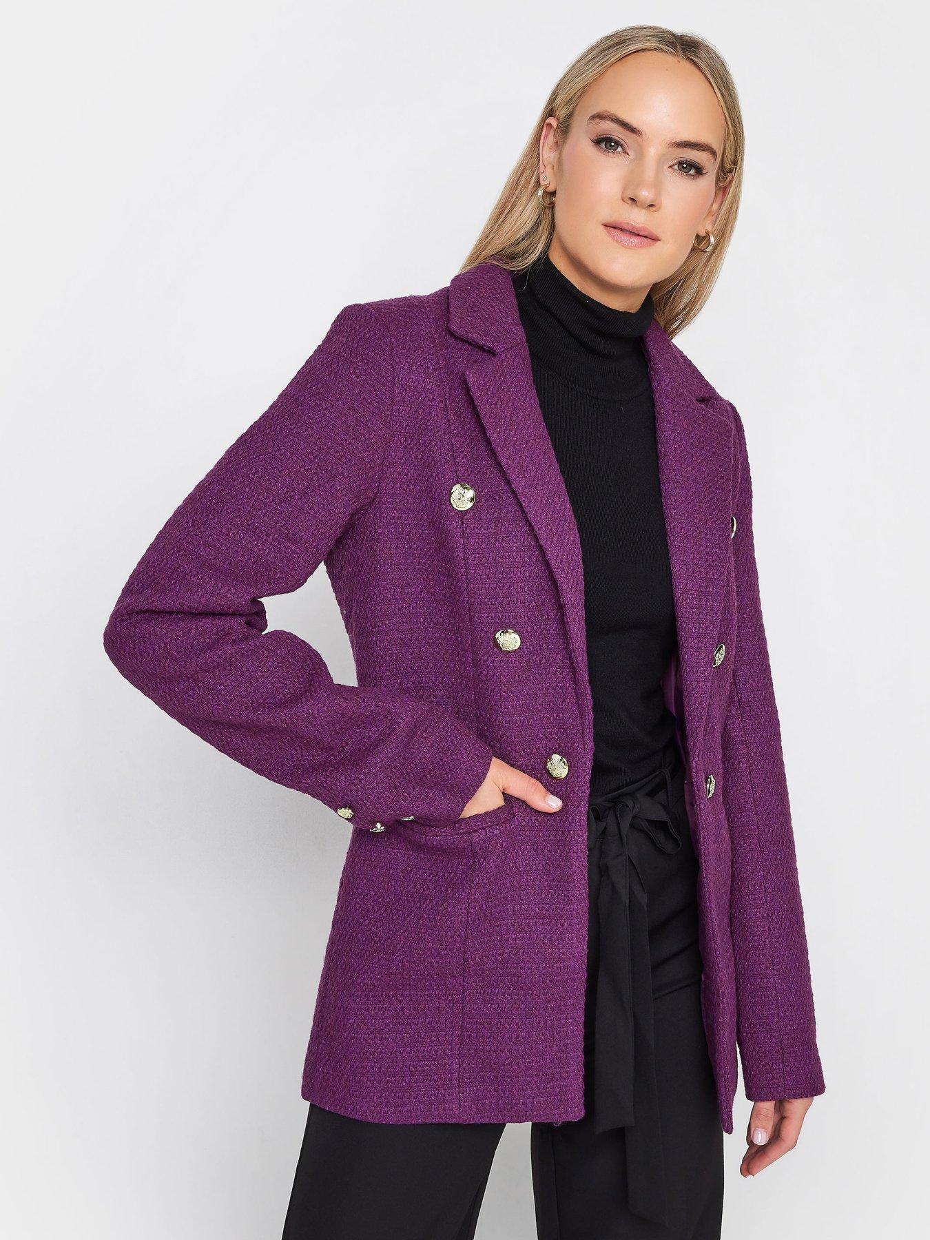 Blazer River Island Purple Boucle Coat River Island Mini Girls