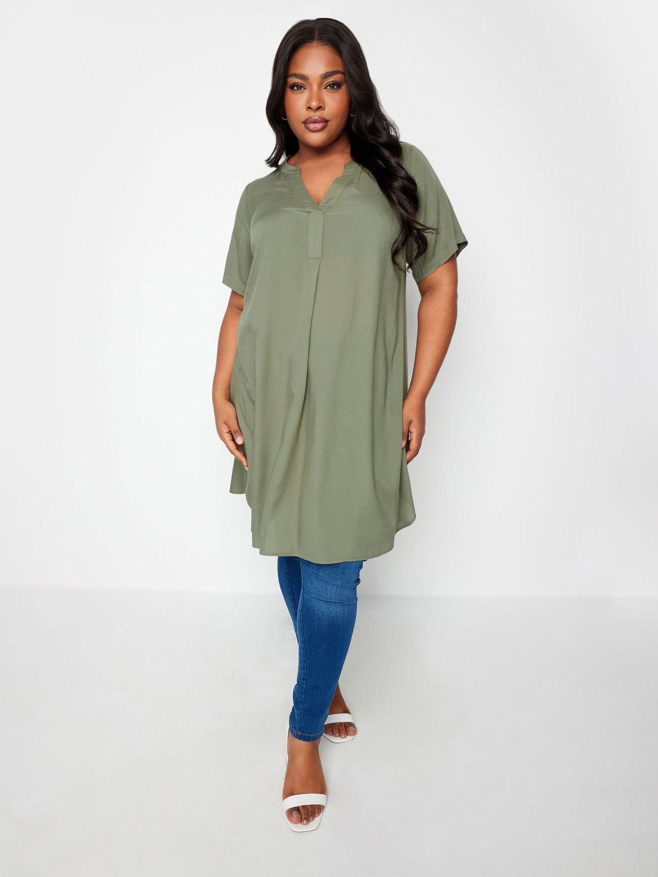 yours-yours-tunic-dress-khakiback