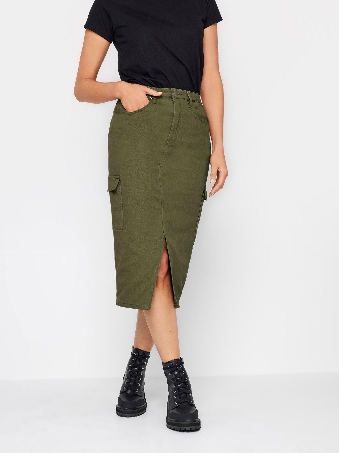 long-tall-sally-long-tall-sally-khaki-utility-midi-skirt