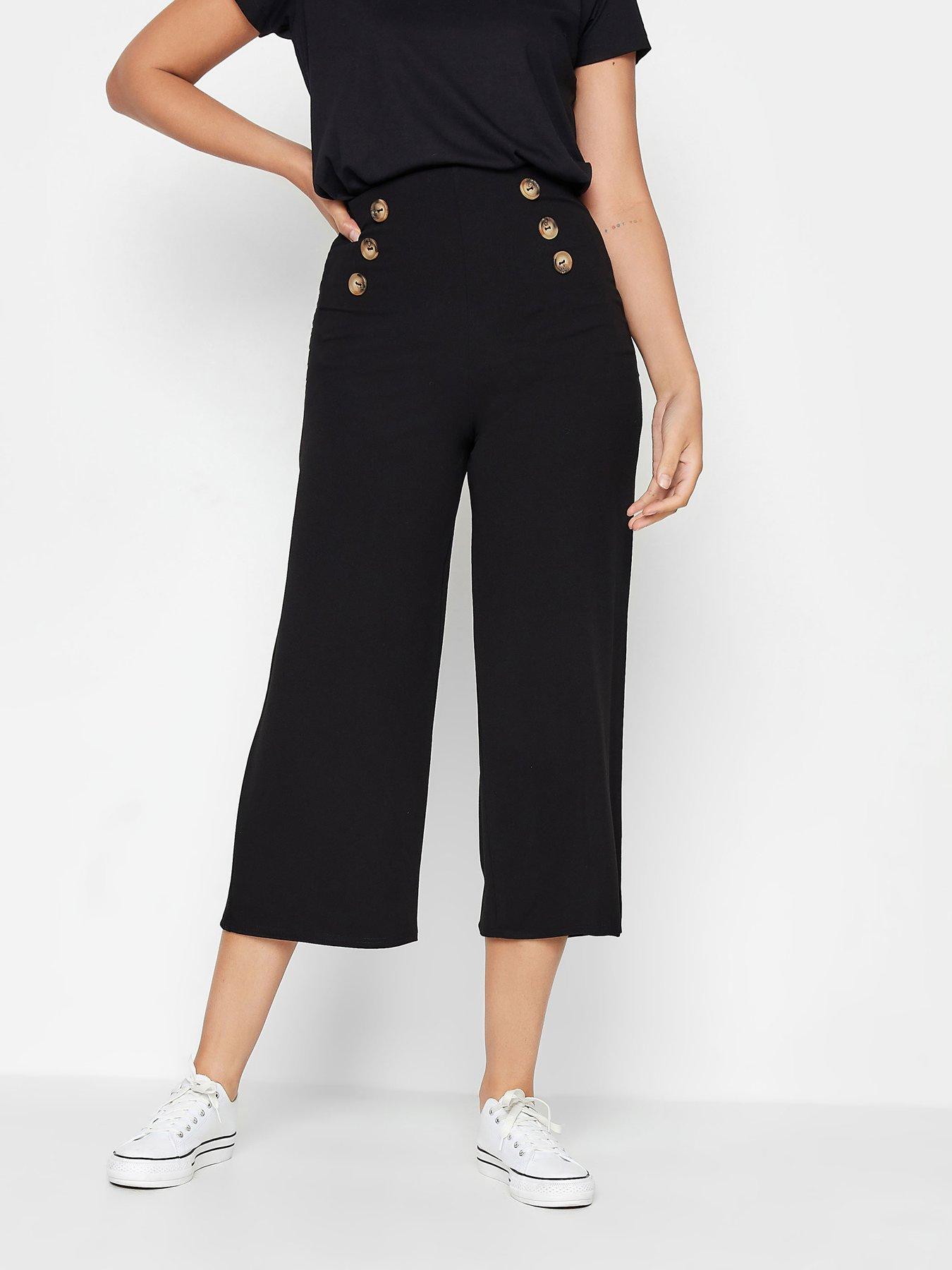 long-tall-sally-button-crop-trouser-black