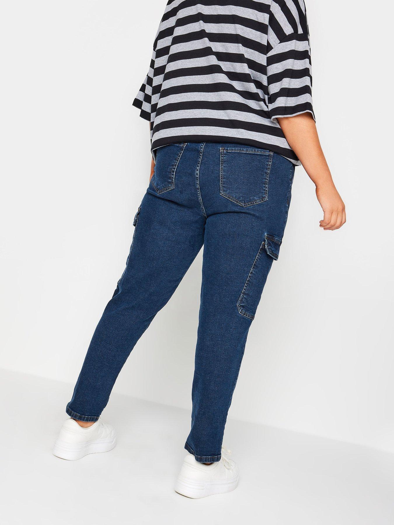 yours-cargo-elastic-mom-jean-mid-bluestillFront