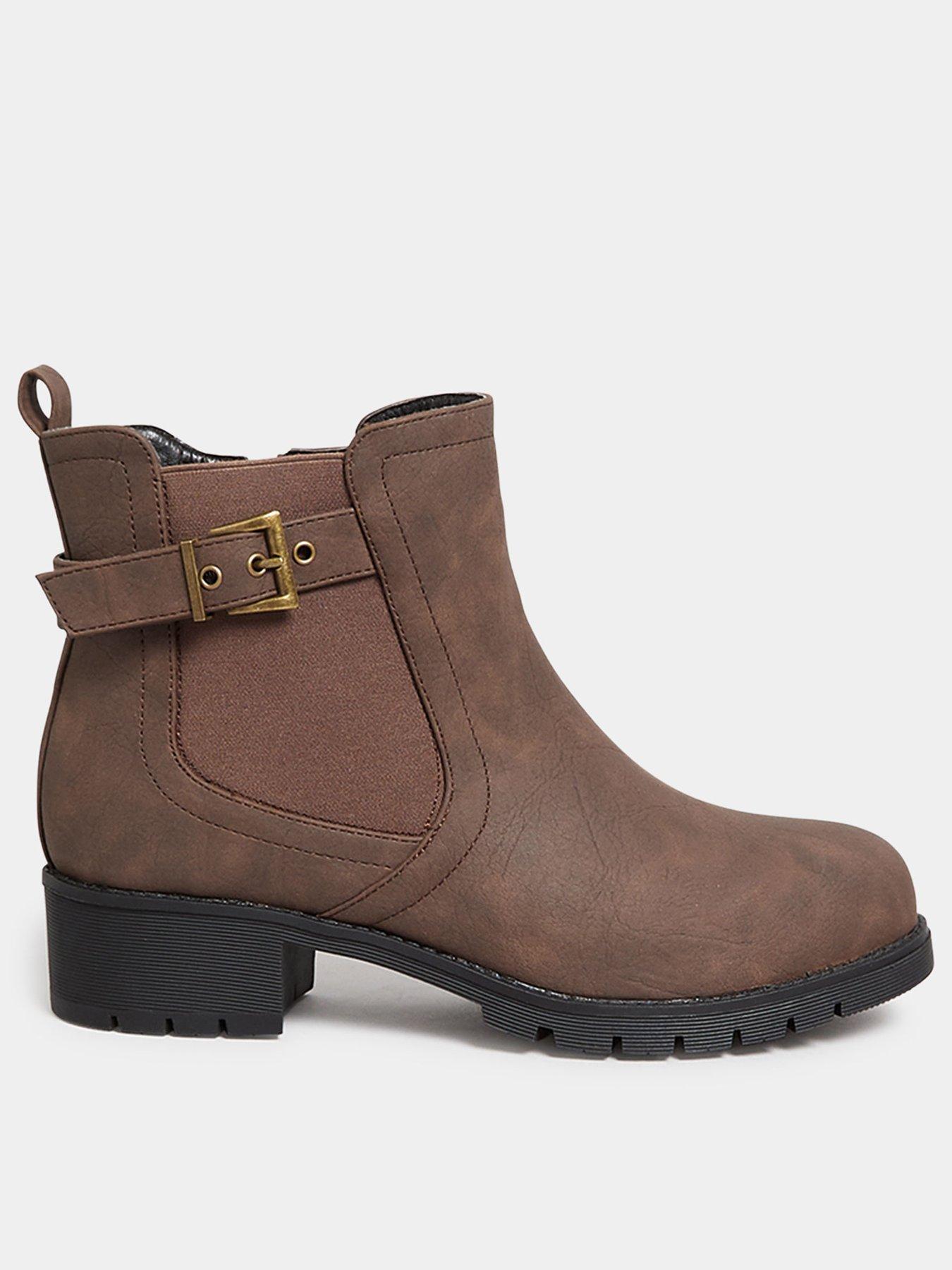 yours-wide-fit-buckle-ankle-boot-brown