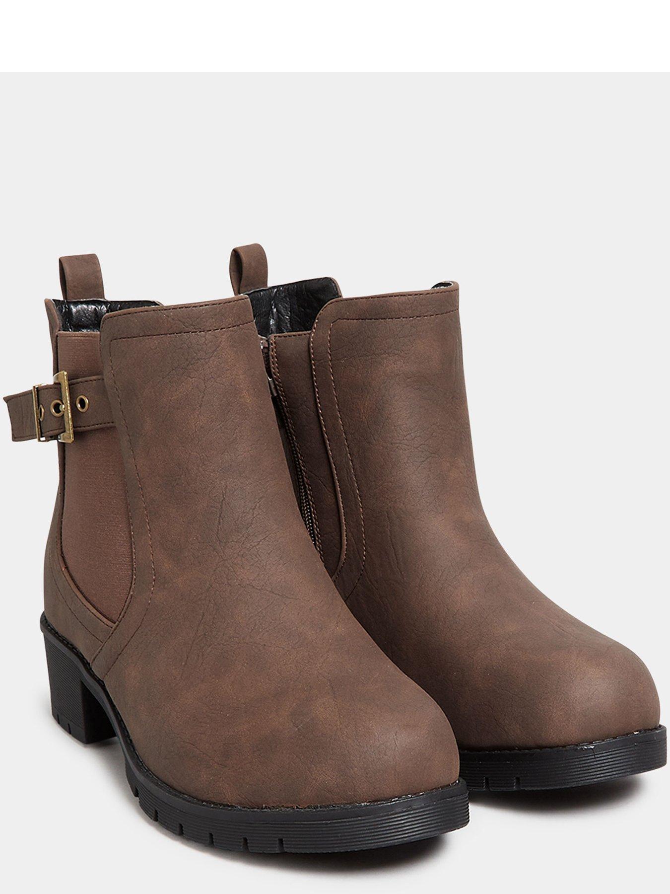 yours-wide-fit-buckle-ankle-boot-brownstillFront