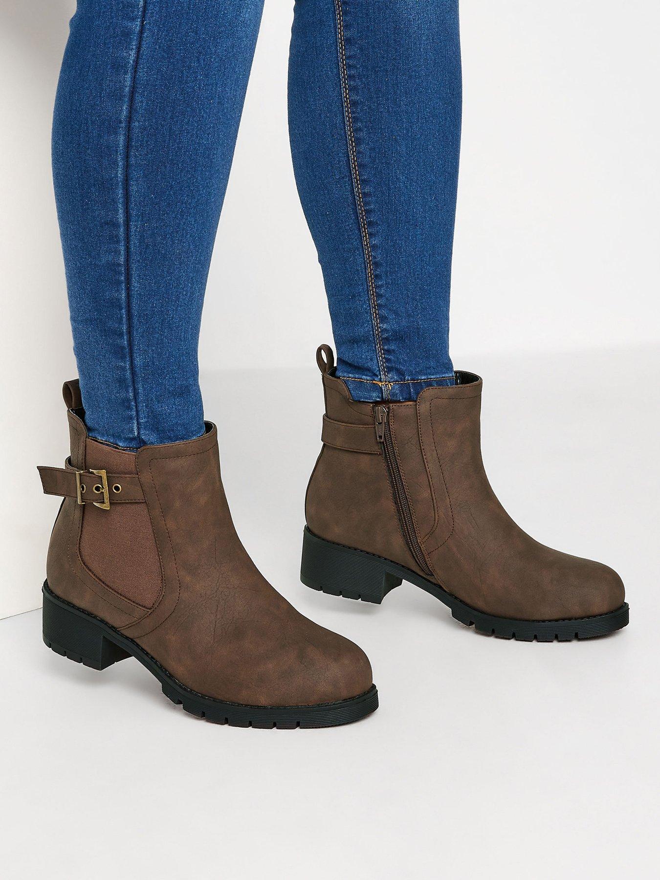 Yours Wide Fit Buckle Ankle Boot Brown Very Ireland
