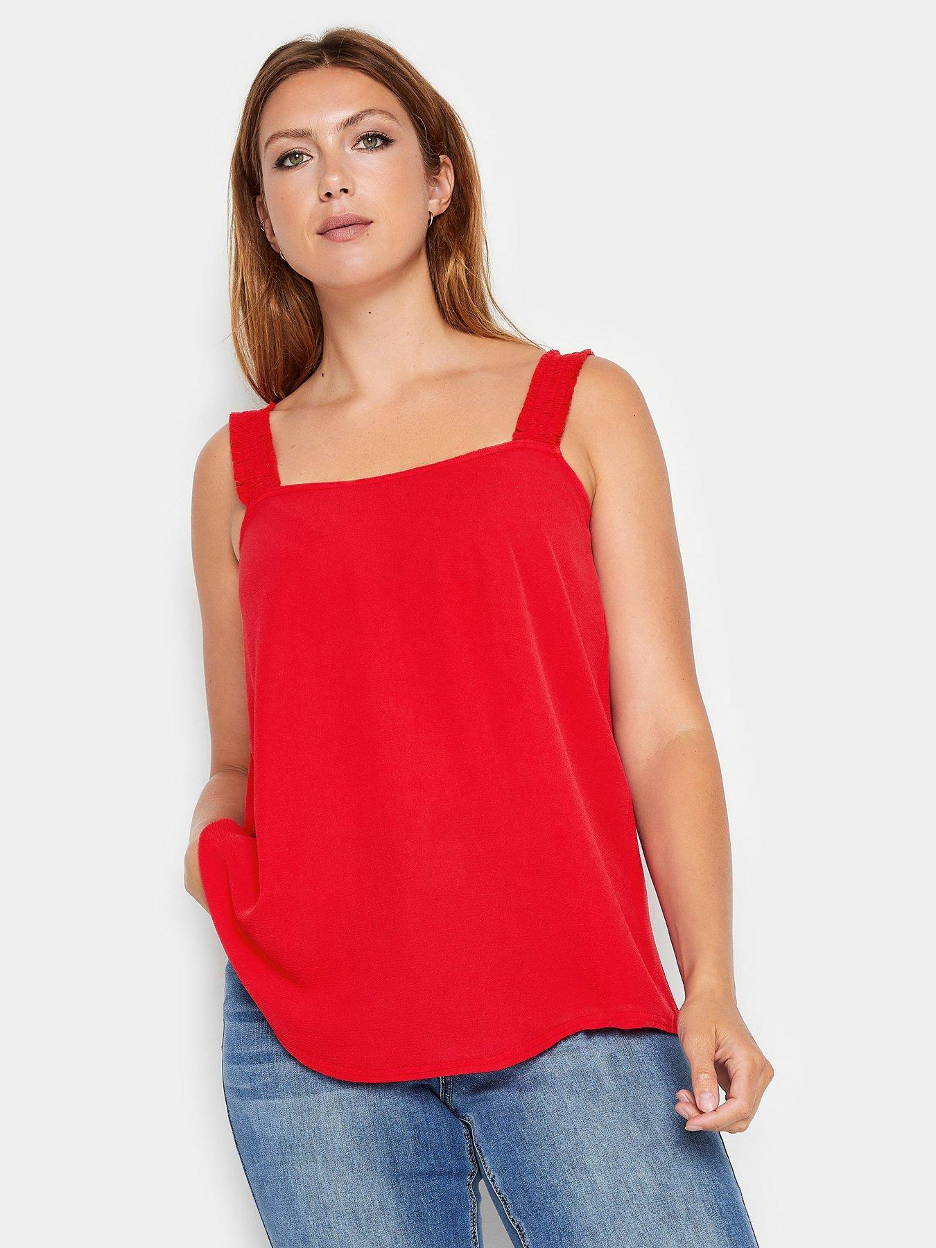 long-tall-sally-long-tall-sally-red-ruched-strap-swing-cami