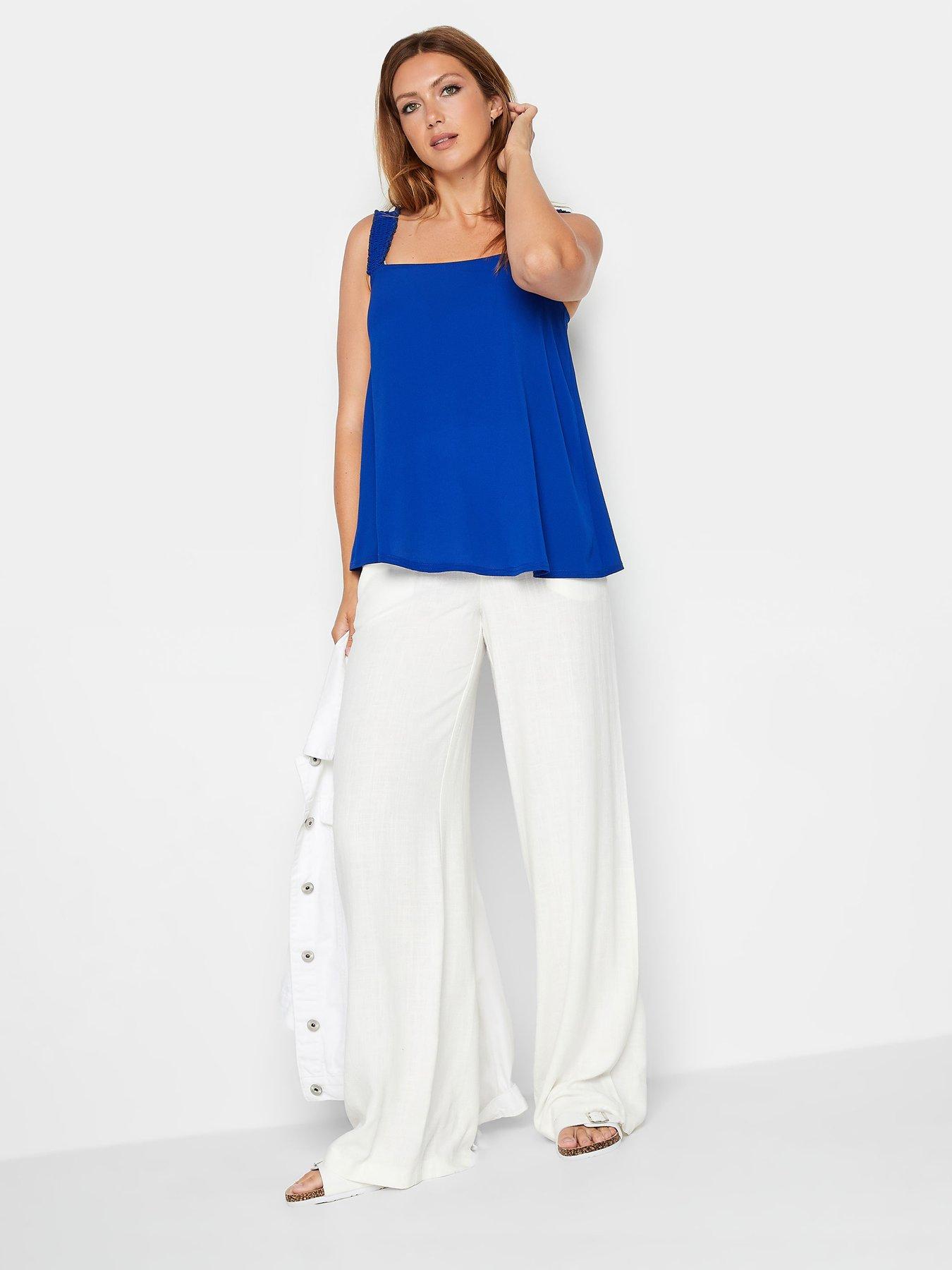 long-tall-sally-long-tall-sally-cobalt-ruched-strap-swing-topback