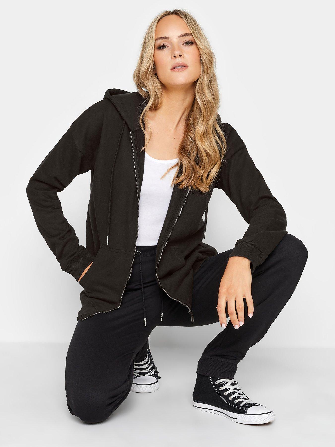Image 1 of 4 of Long Tall Sally Long Tall Sally Black Zip Through Hoodie - Black
