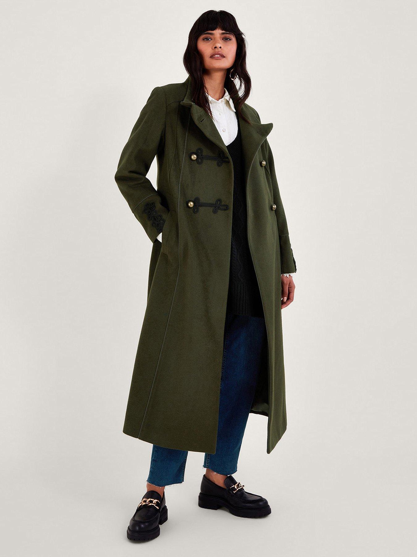 Military Trench Coat Long Green Military Coat Silvia Military Coat