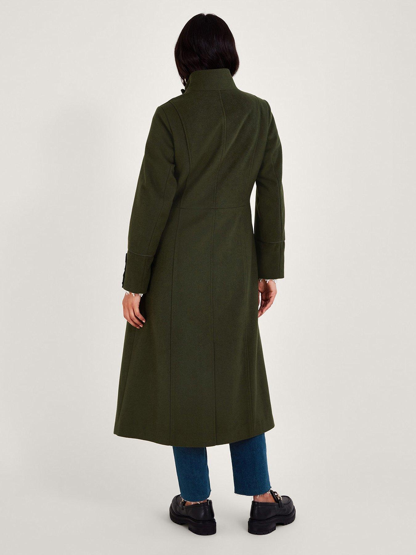 Image 2 of 5 of Monsoon Mya Military Coat - Green