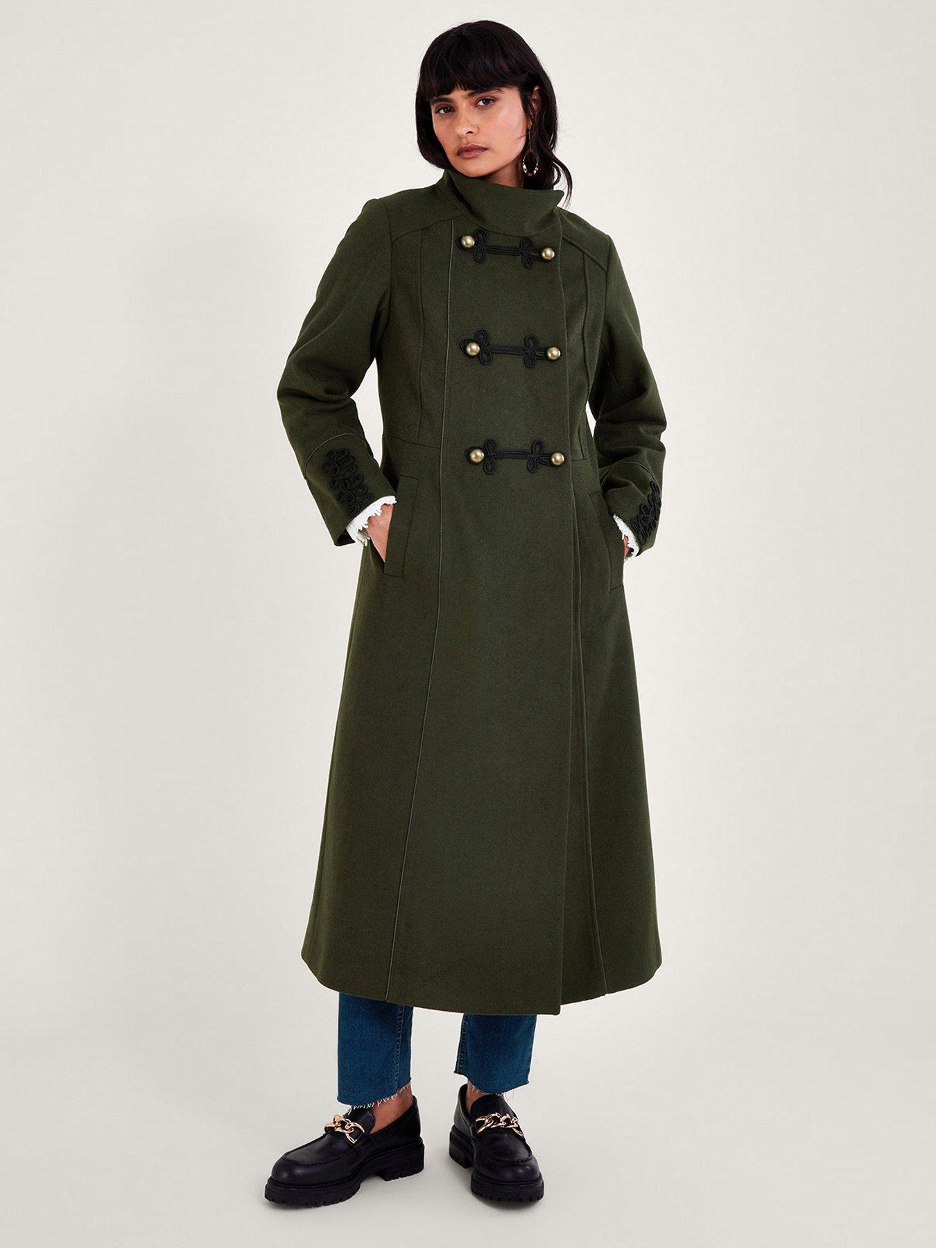 Image 3 of 5 of Monsoon Mya Military Coat - Green