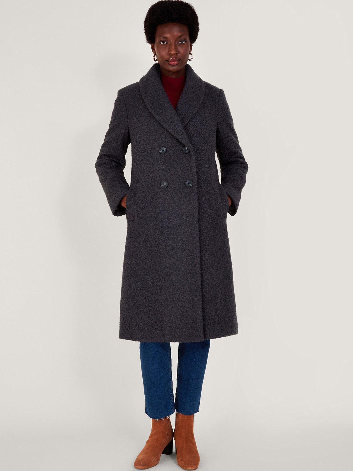 Monsoon Bobbie Boucle Coat Grey Very Ireland