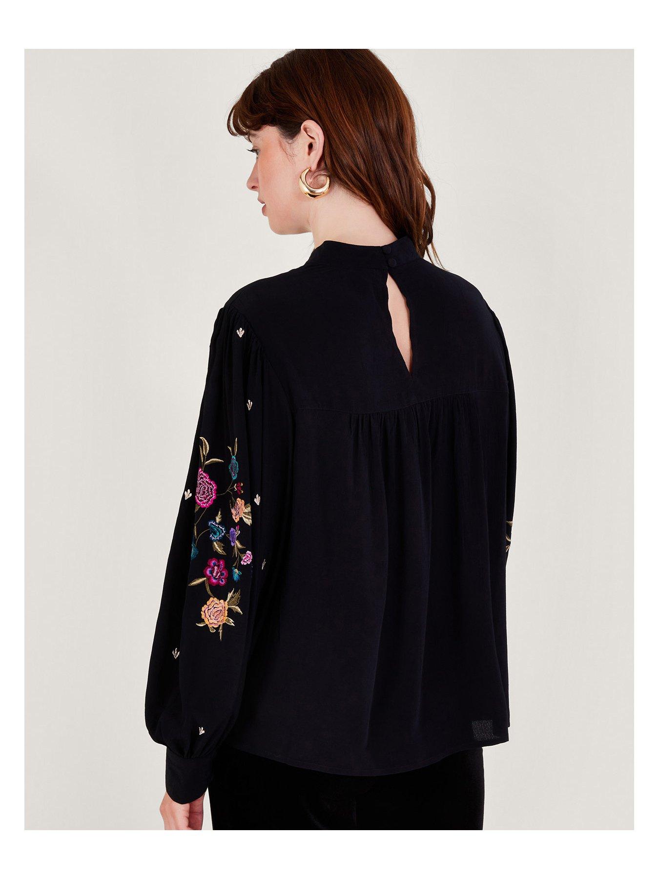 monsoon-freya-embroidered-bib-blouse-blackstillFront