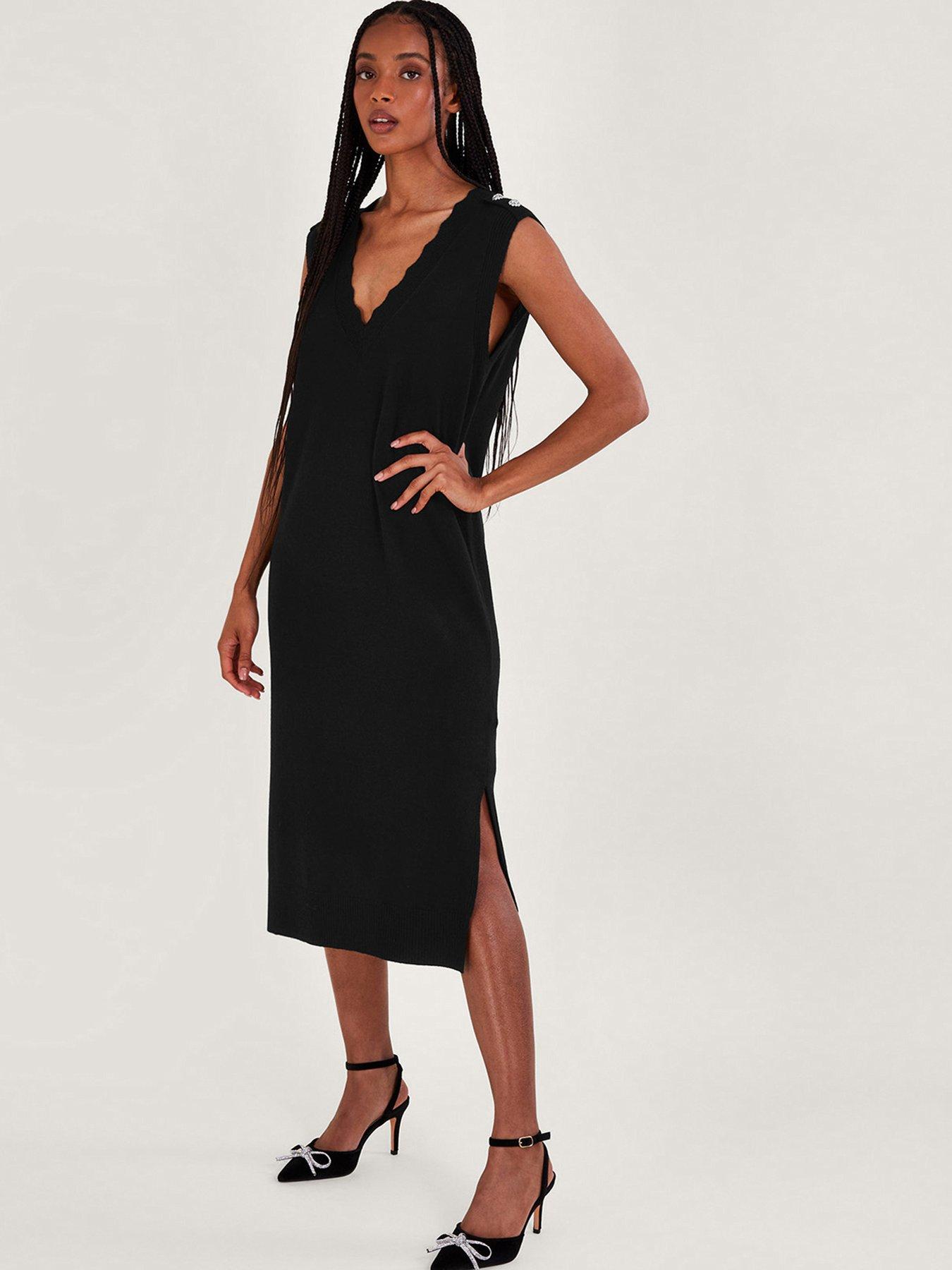 Monsoon black 2025 knitted dress