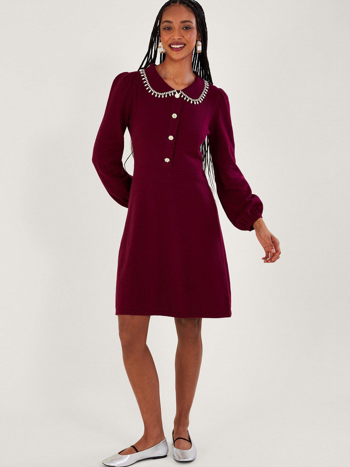 Monsoon 2025 burgundy dress