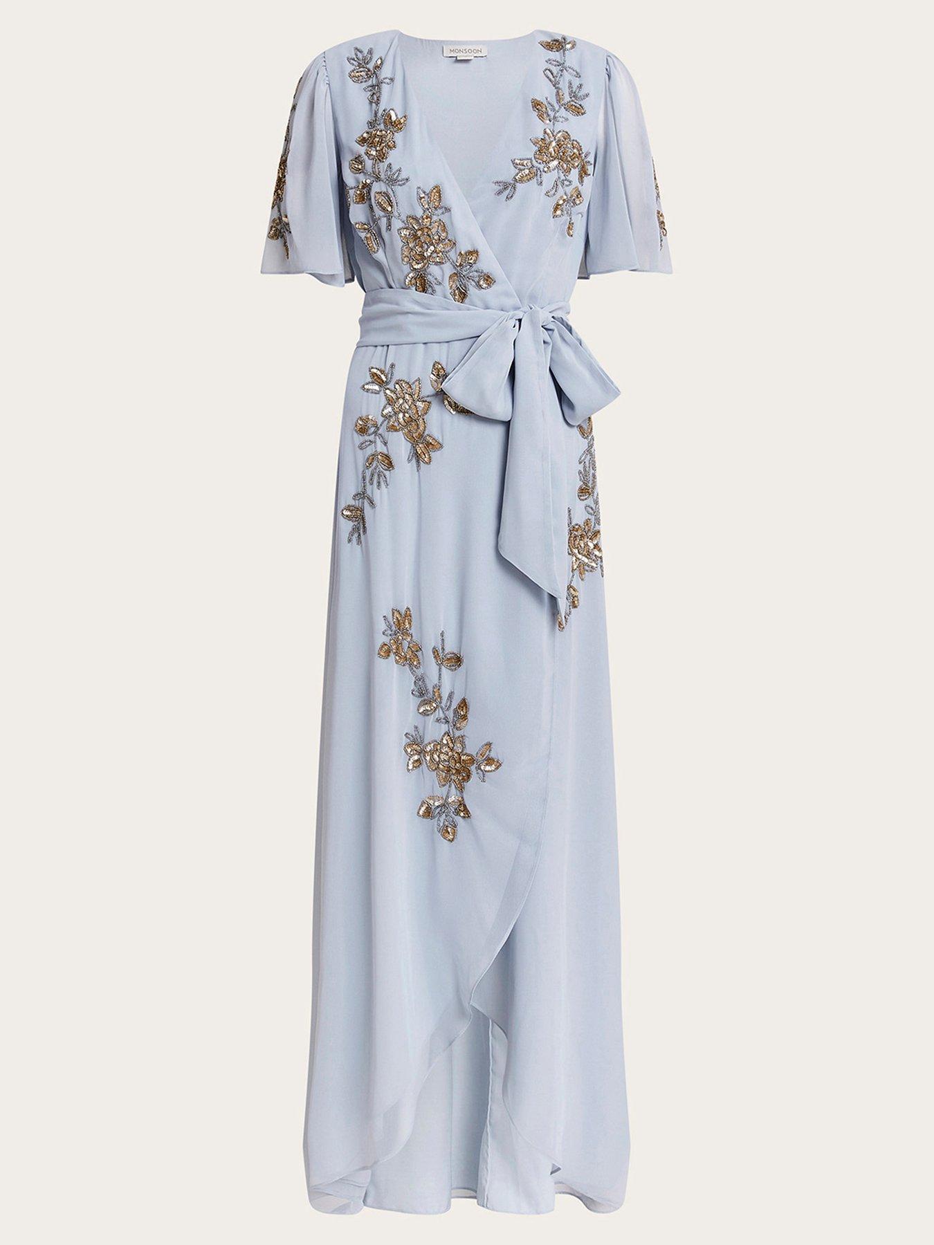 white embroidered wrap dress AMEIRA DRESS