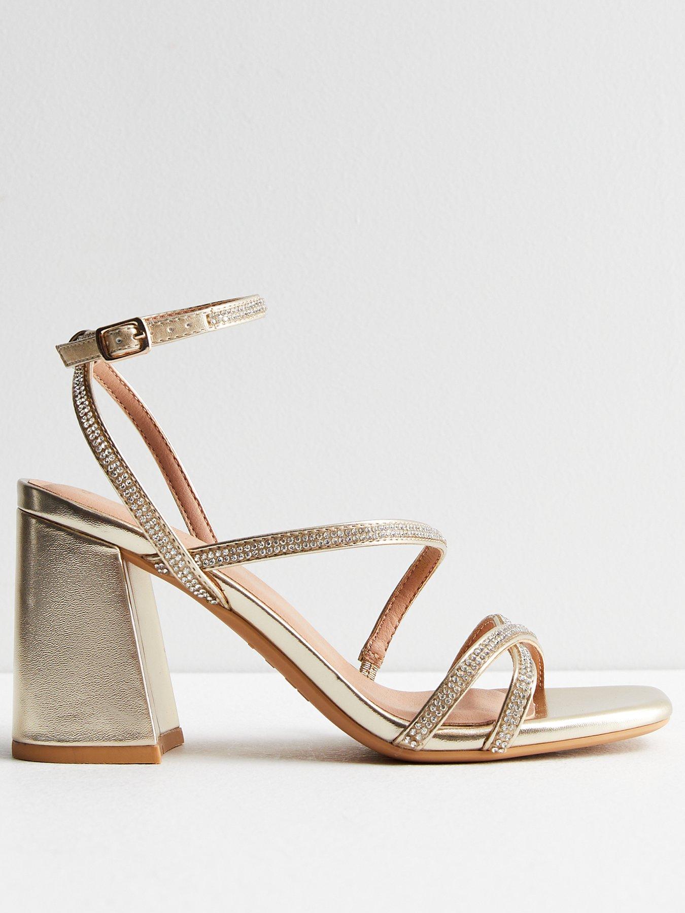 New look gold outlet heeled sandals