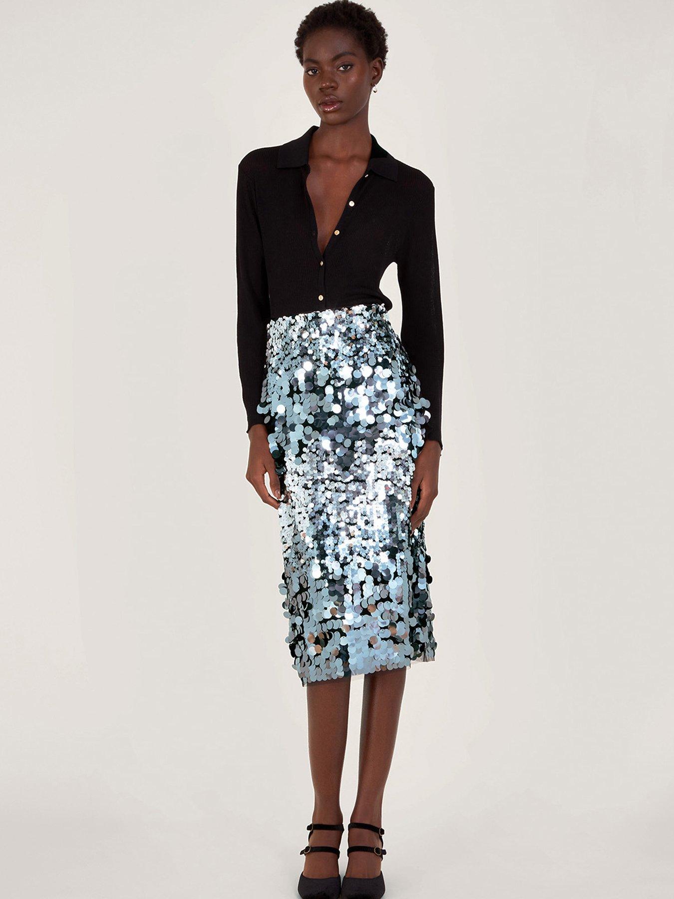 Sequin midi outlet skirt