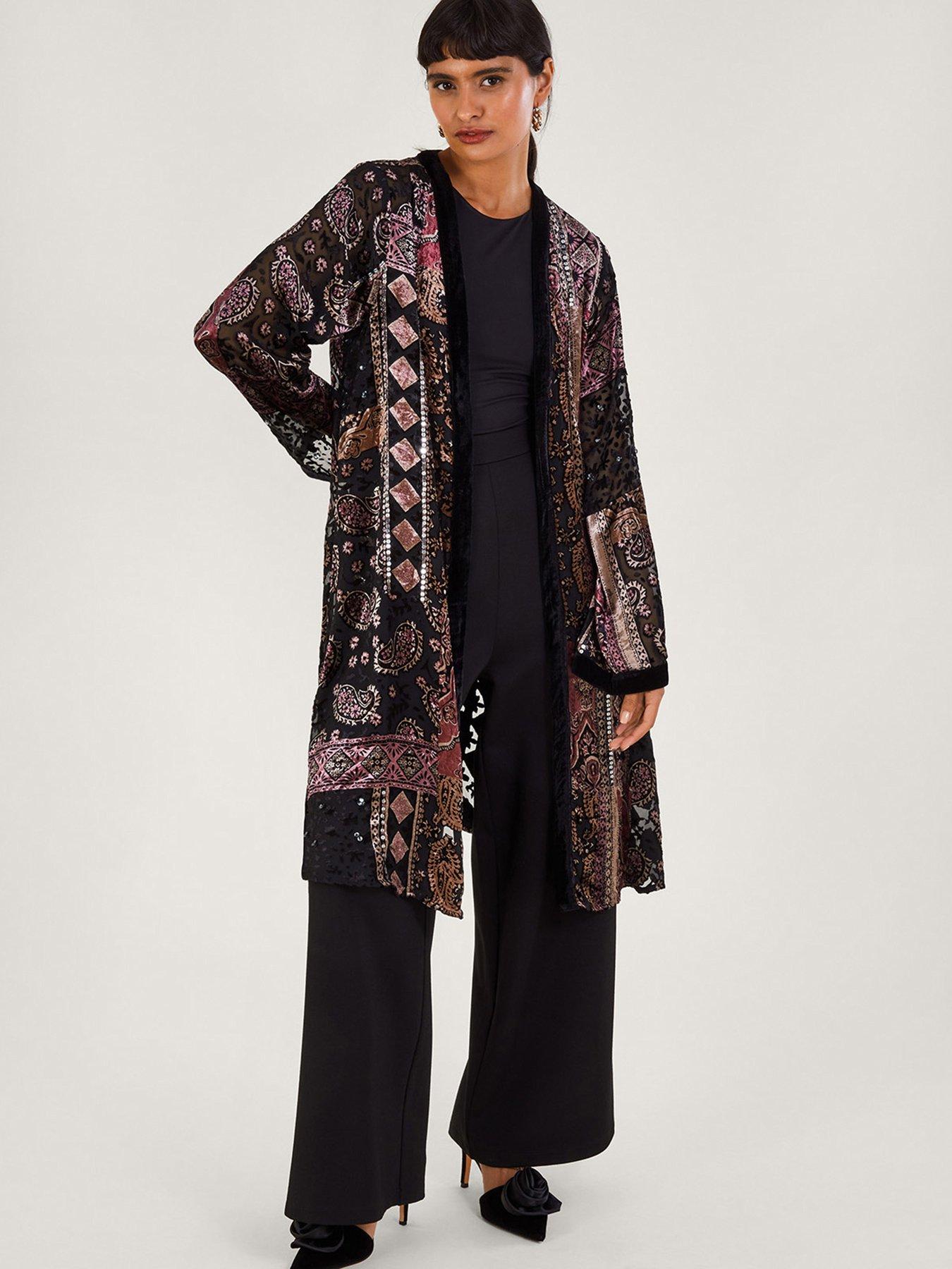 Monsoon Dahlia Velvet Kimono Black Very Ireland