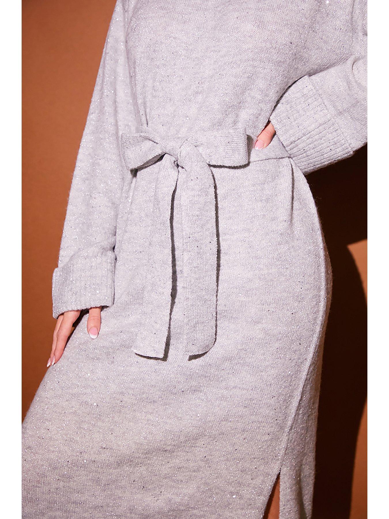 Amira knitted dress outlet grey melange