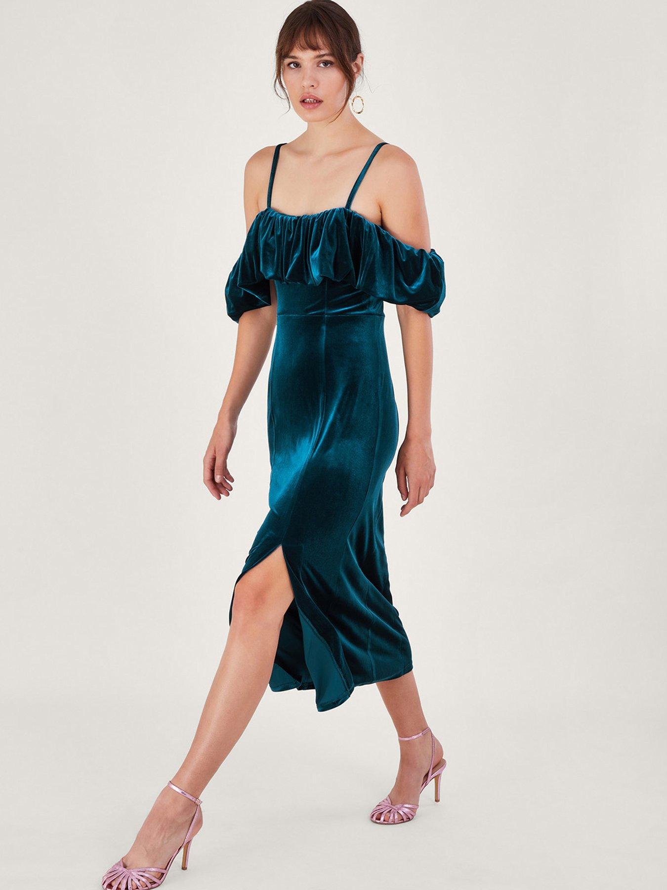 monsoon-agatha-velvet-bardot-dress-blue