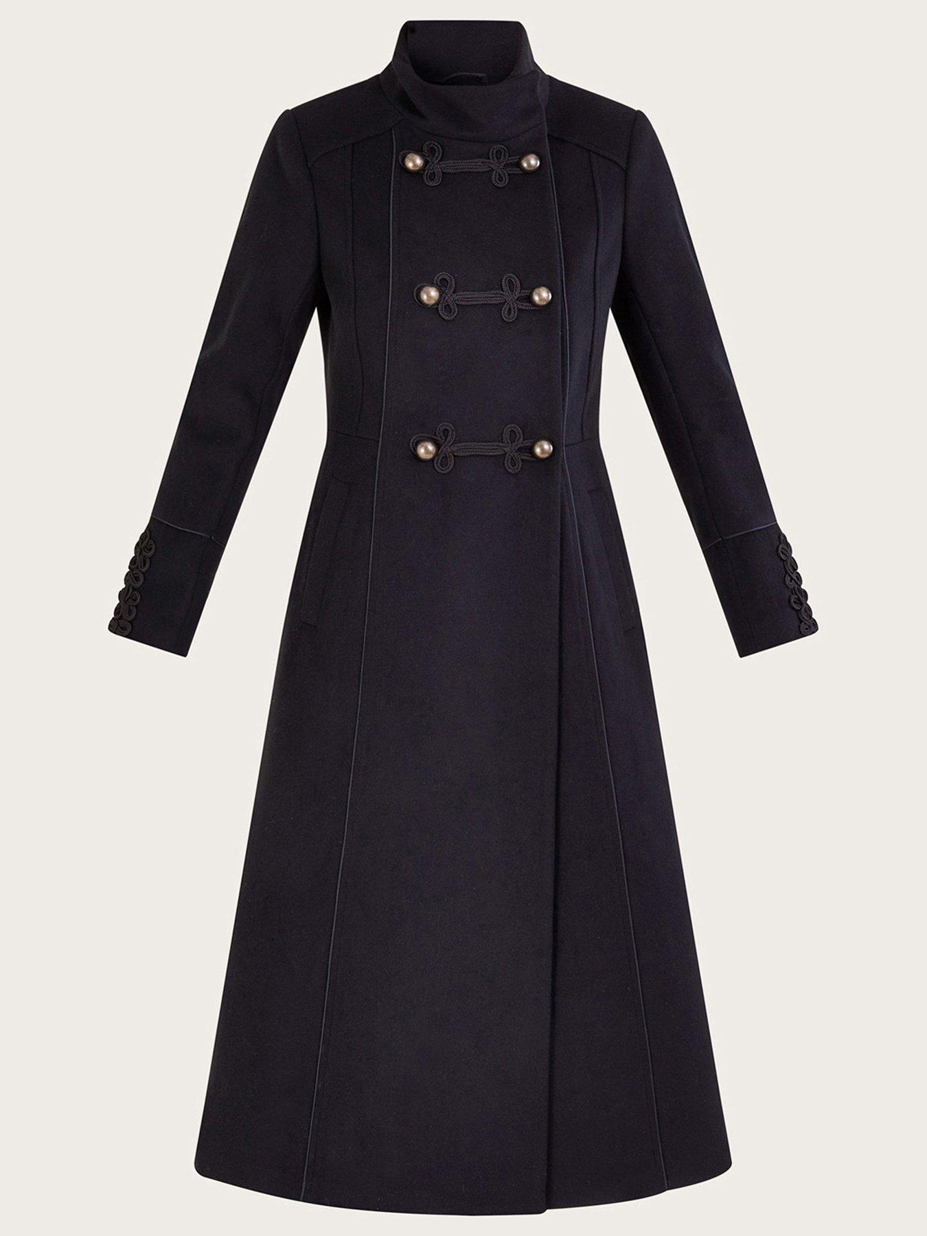 Monsoon Mya Military Coat - Black