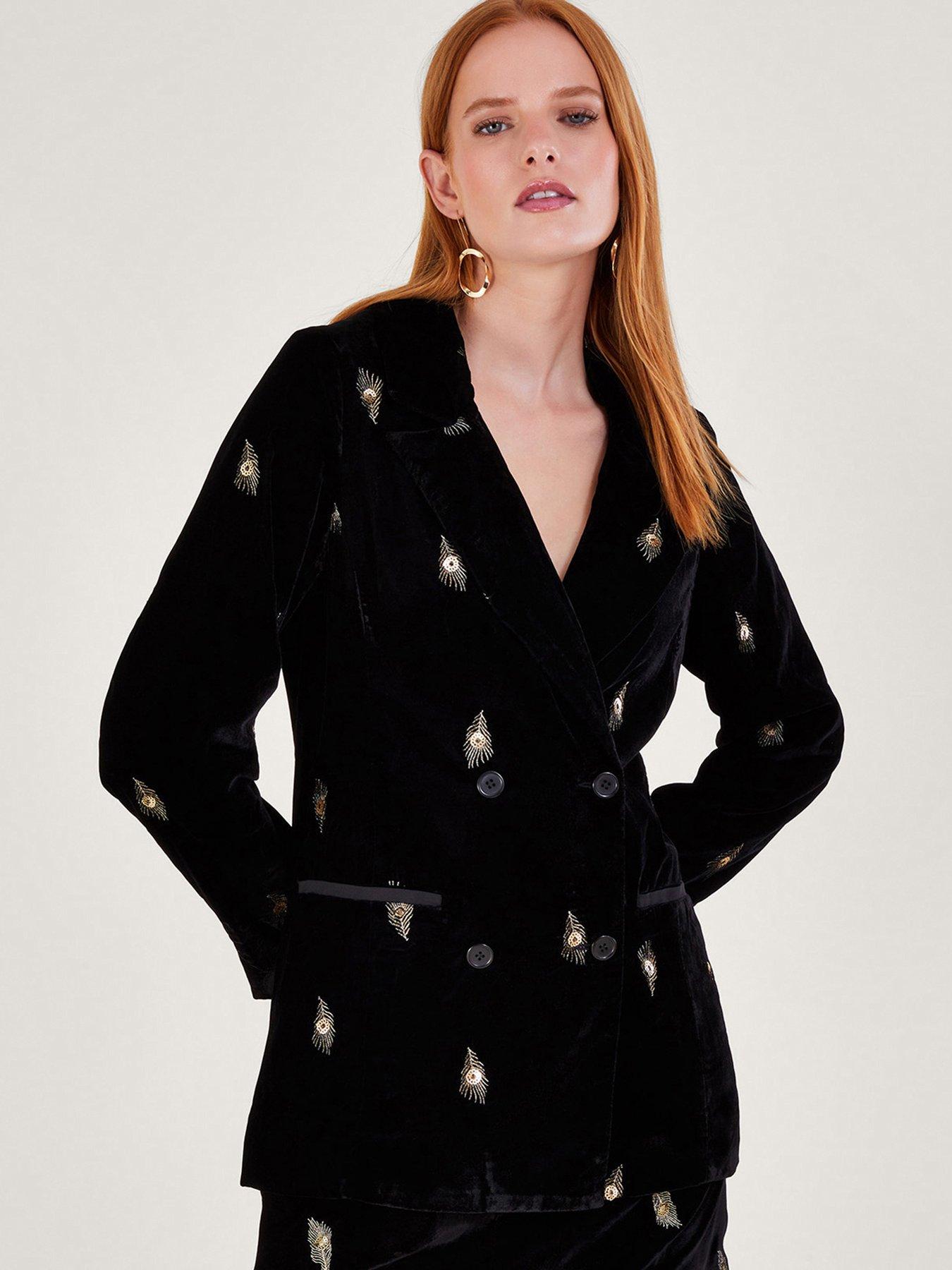 Monsoon velvet coat sale