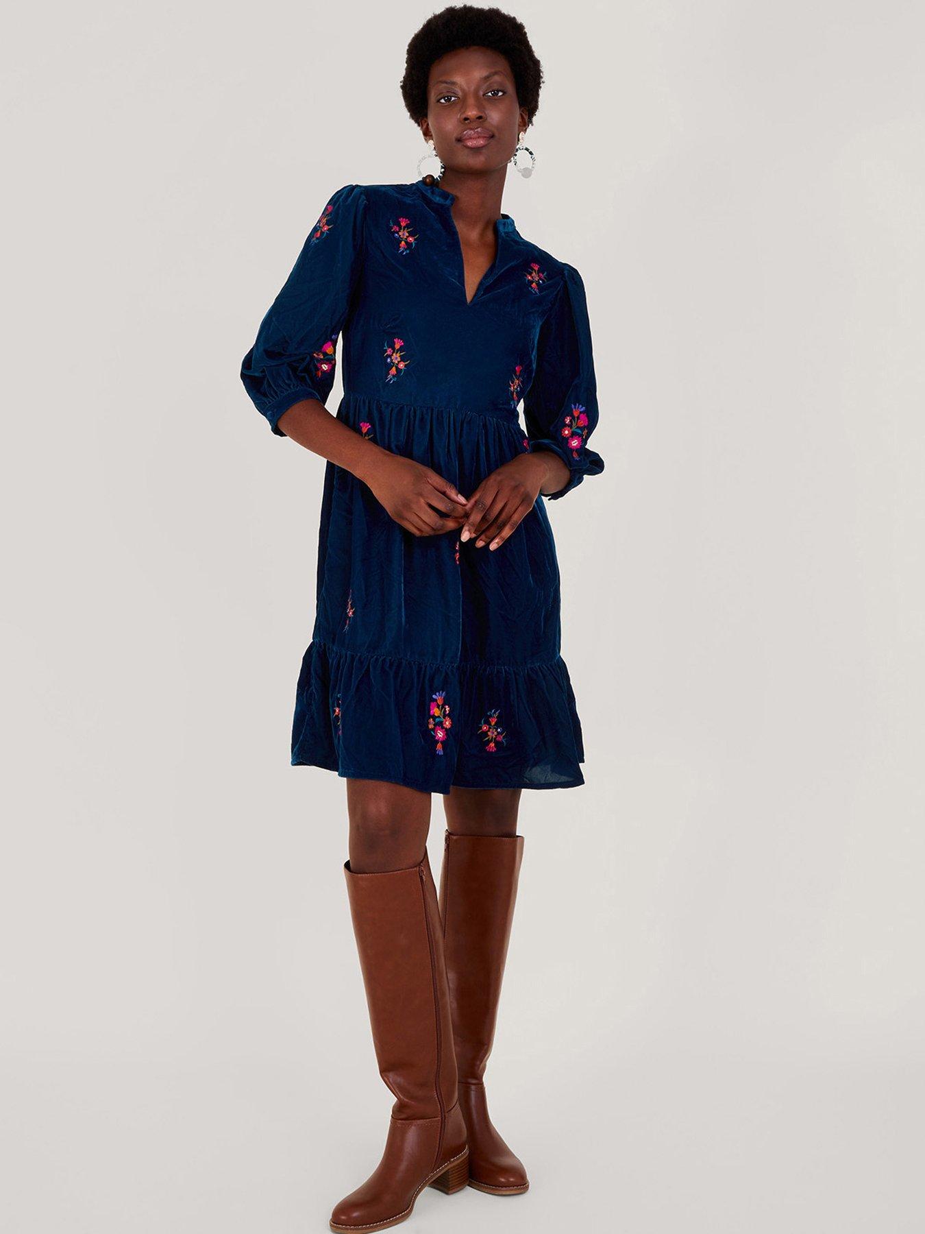 Monsoon Bess Velvet Lace Dress