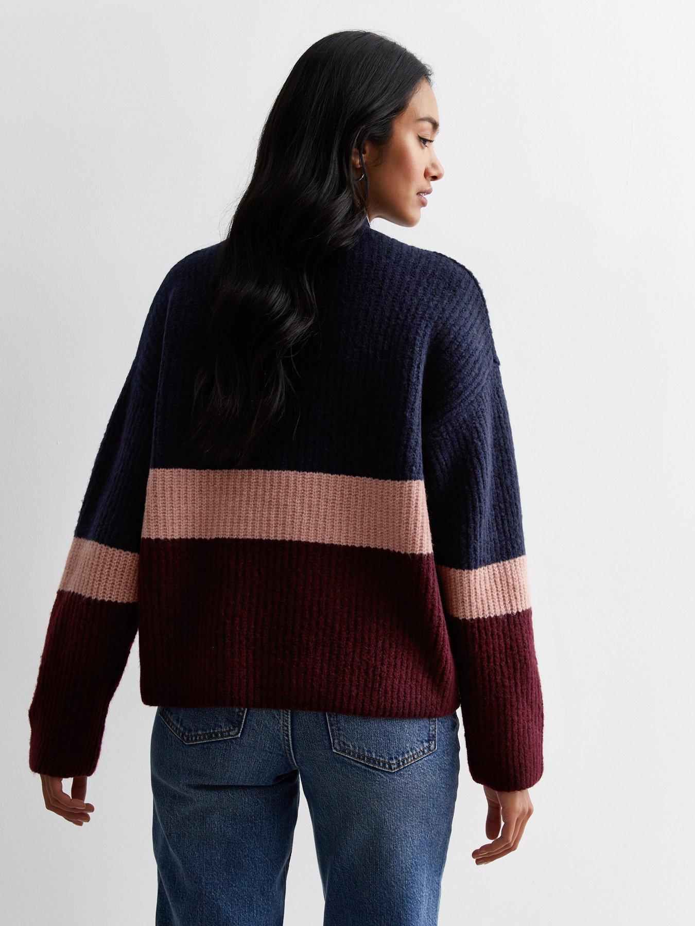 new-look-navy-colour-block-ribbed-knit-high-neck-jumperstillFront