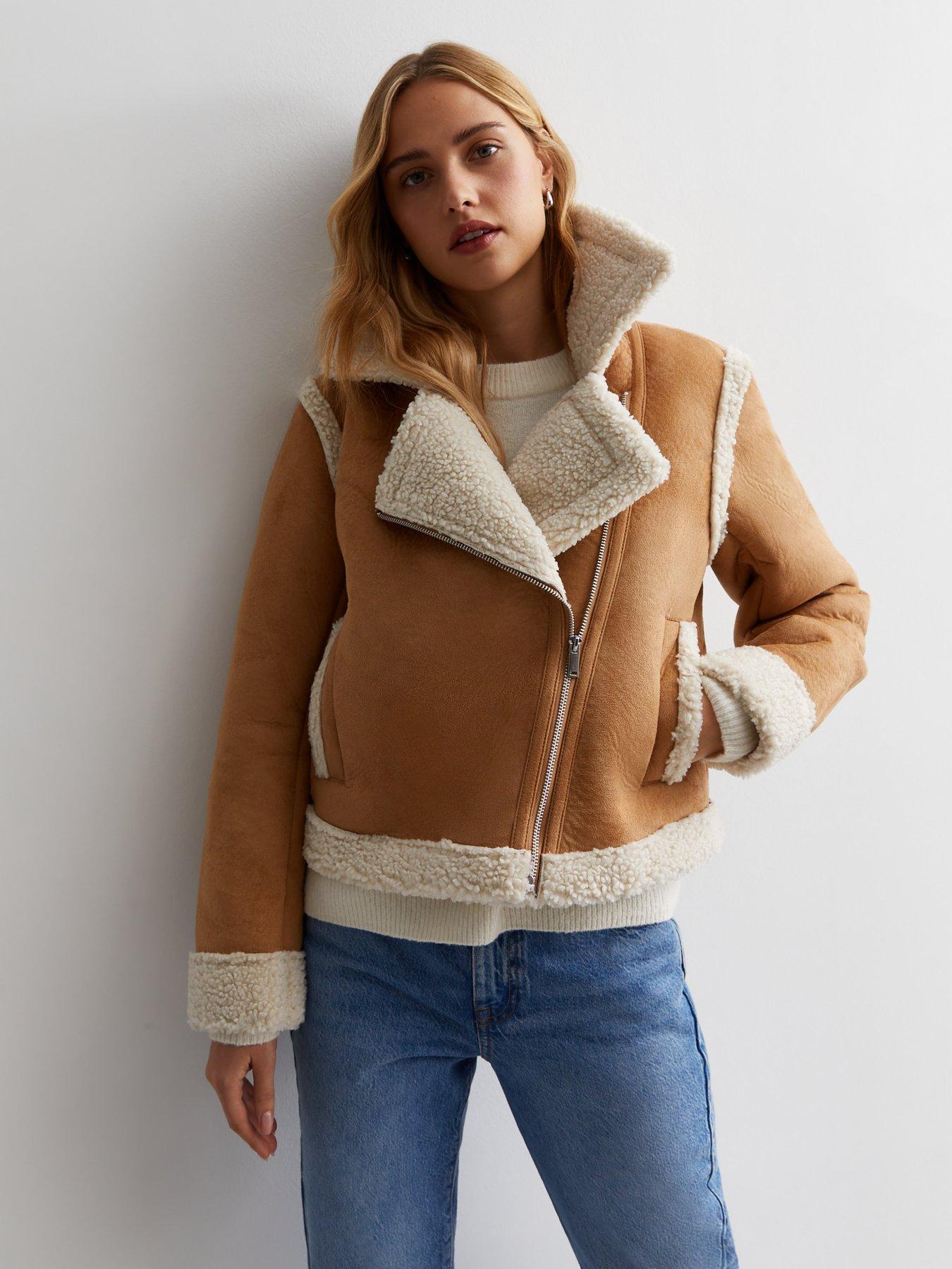 Tan store aviator jacket