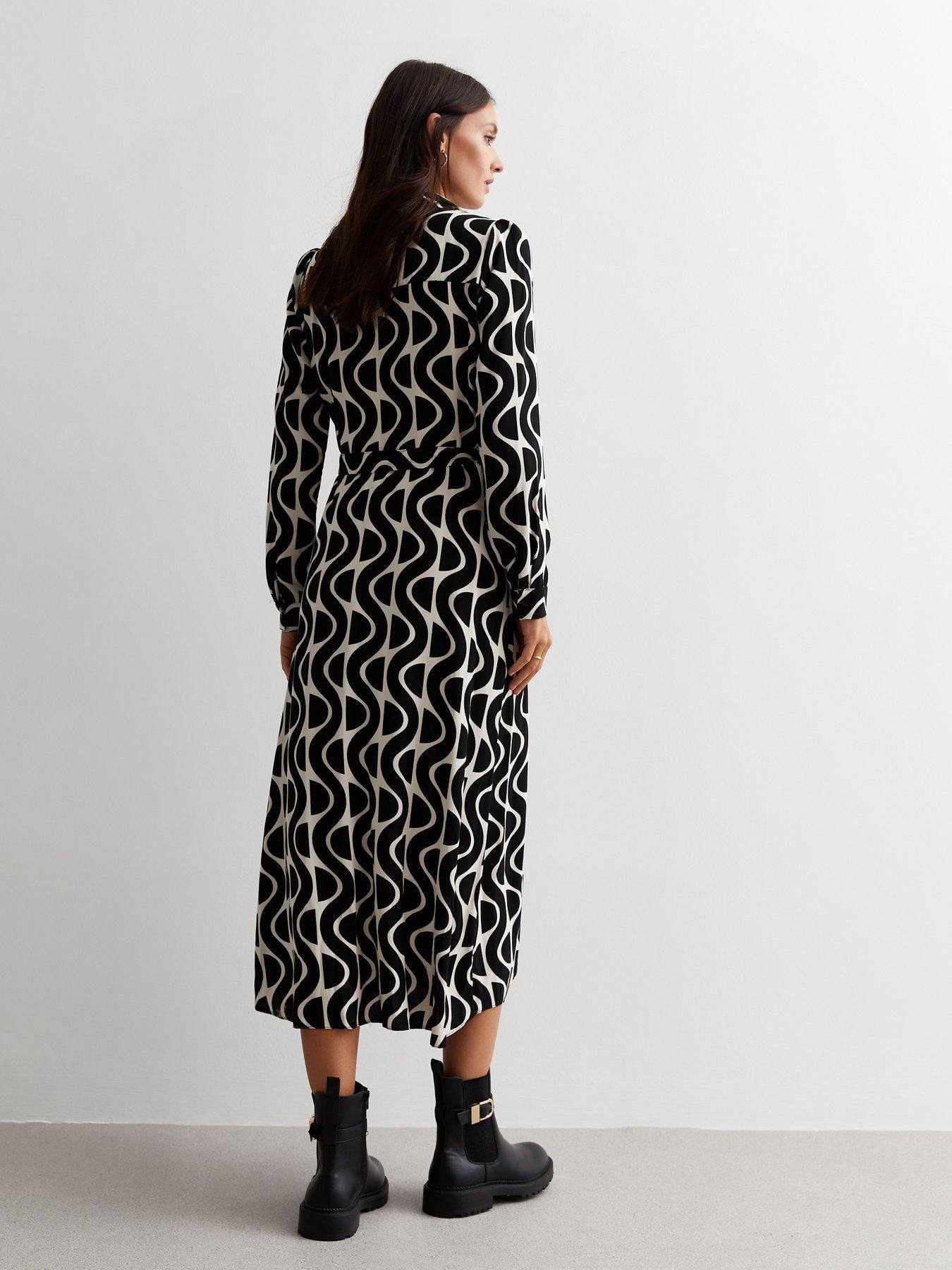 new-look-black-geometric-print-belted-midaxi-shirt-dressstillFront