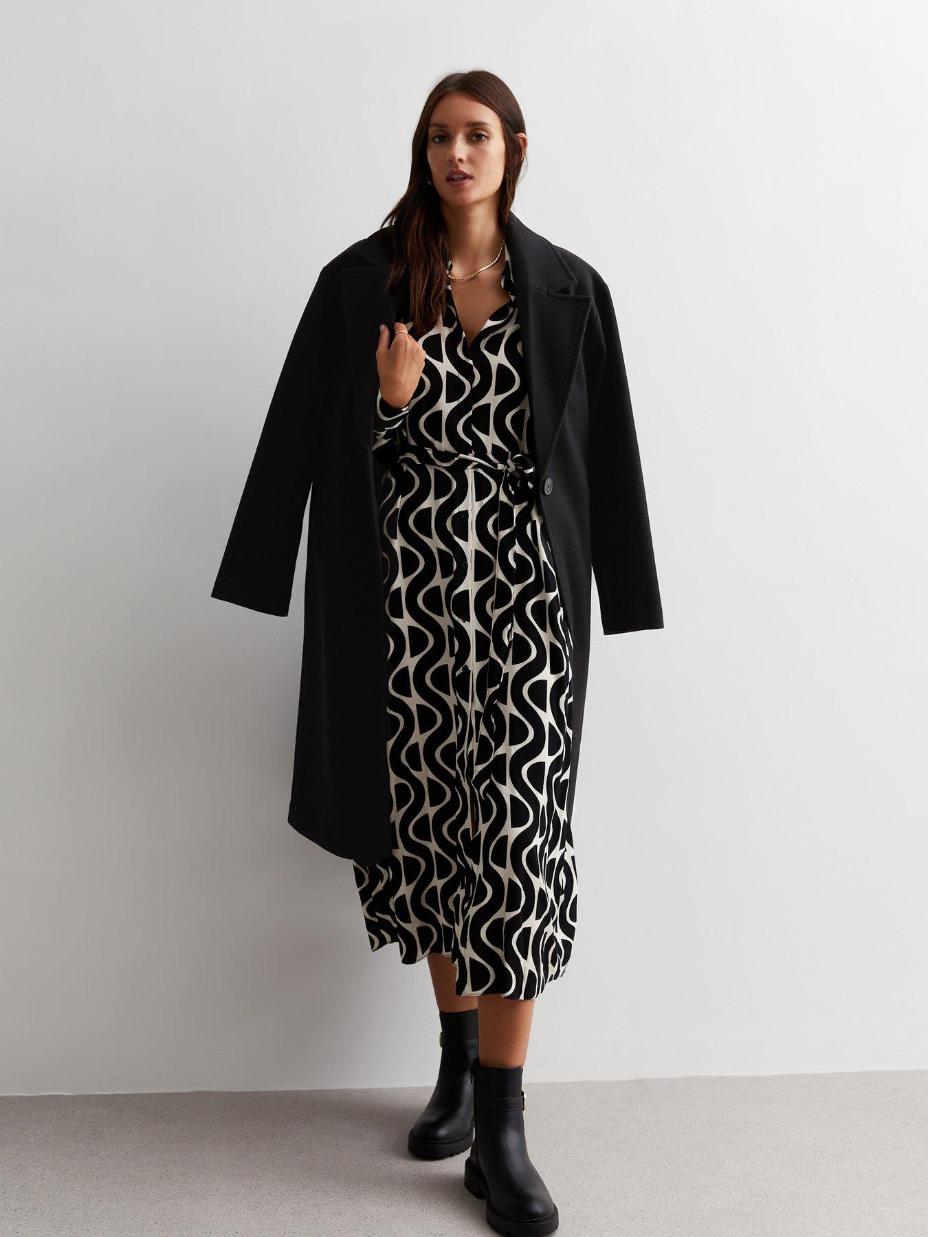 new-look-black-geometric-print-belted-midaxi-shirt-dressback