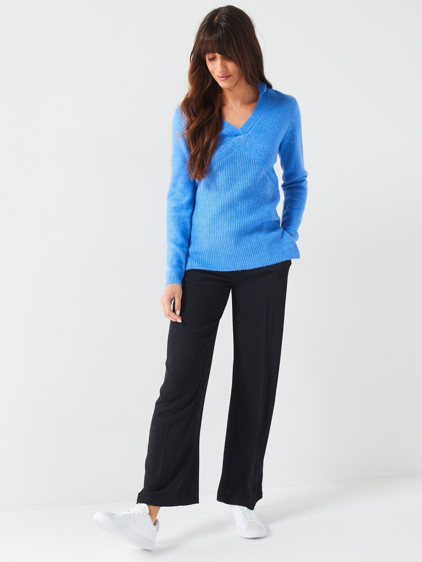 v-by-very-collared-v-neck-fitted-jumper-blueback