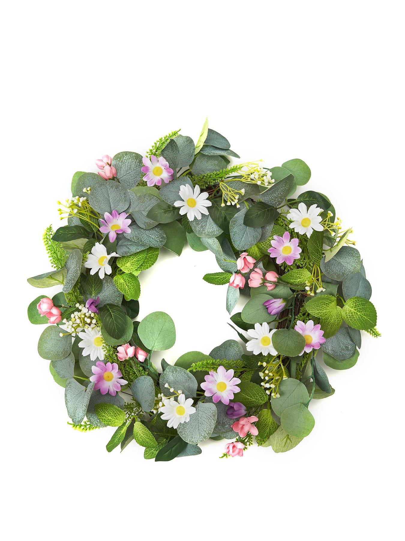 very-home-20--inch-spring-daisy-wreathstillFront