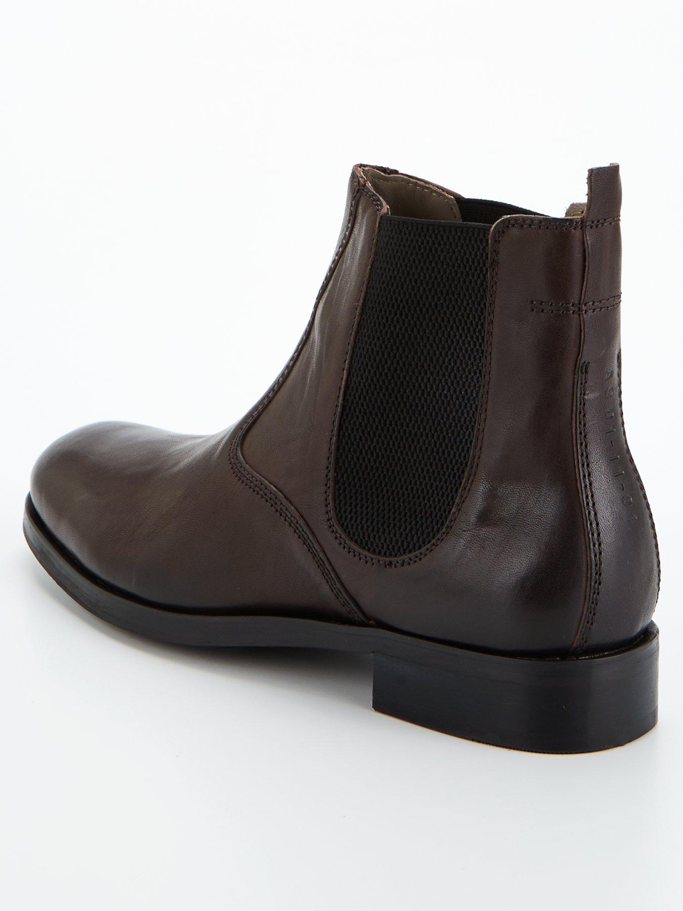 Mens long shop leather boots