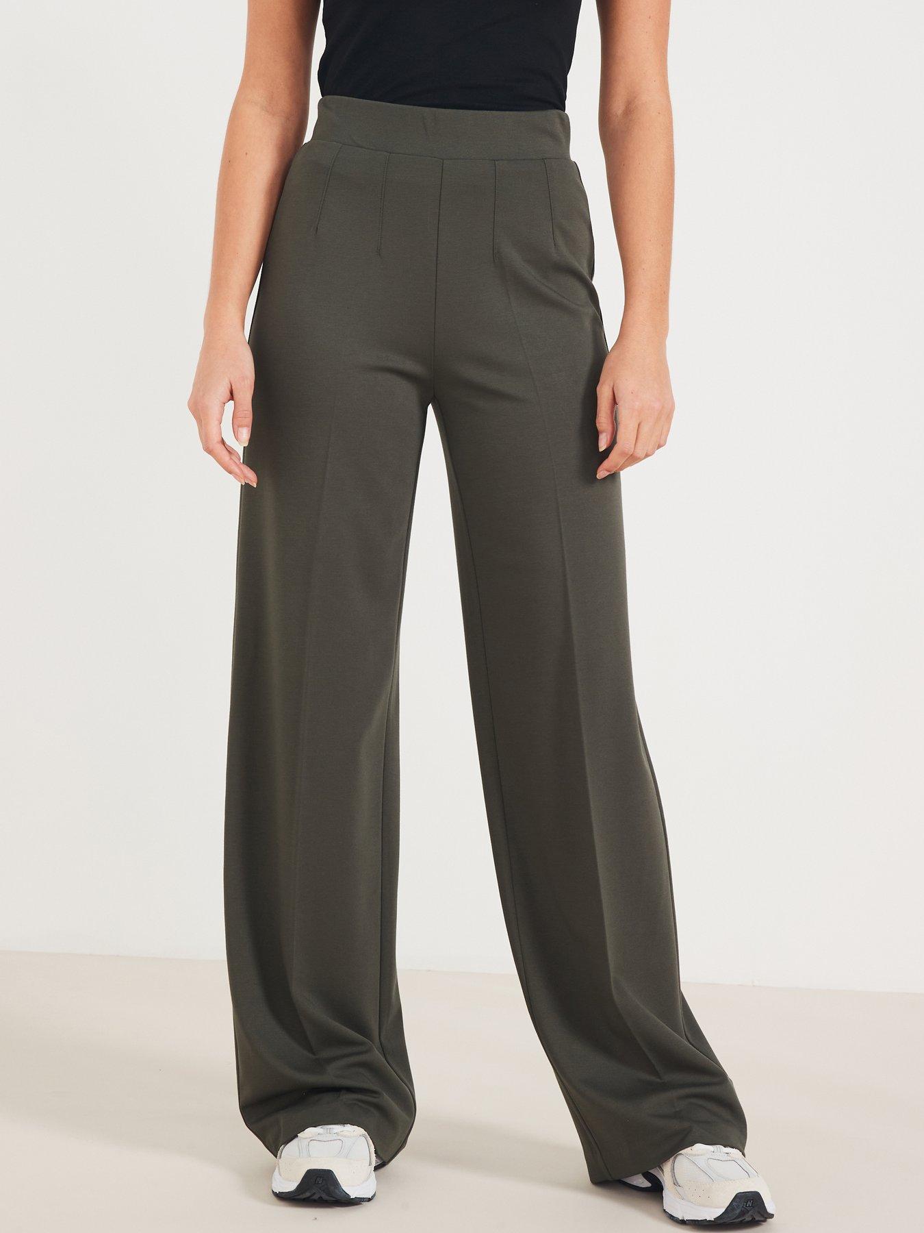 V by Very Satin Side Stripe Tux Wide Leg Trouser - Black