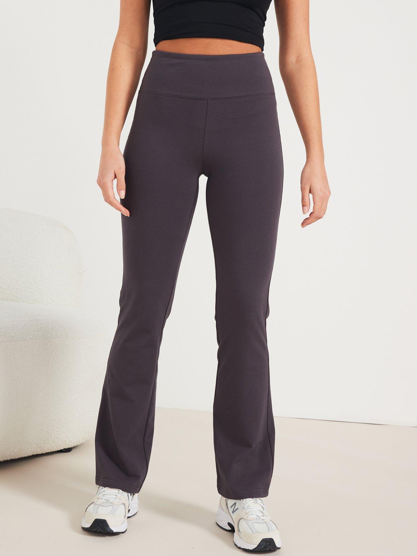 Women's Meta Wideleg, Charcoal Tailored Pants