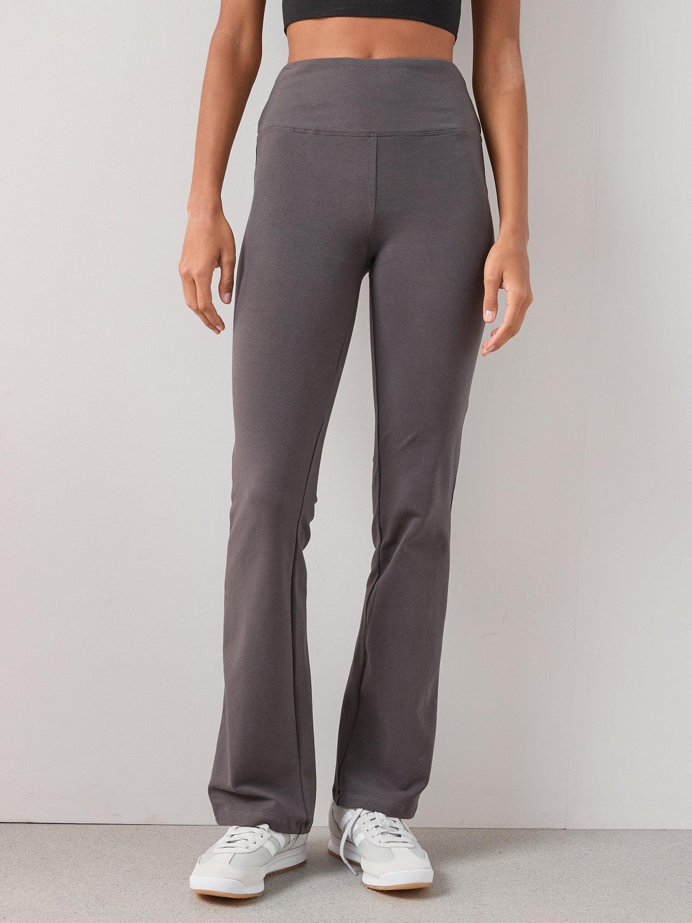 Image 3 of 6 of The Very Collection High Waist Flare Yoga Trousers - Charcoal