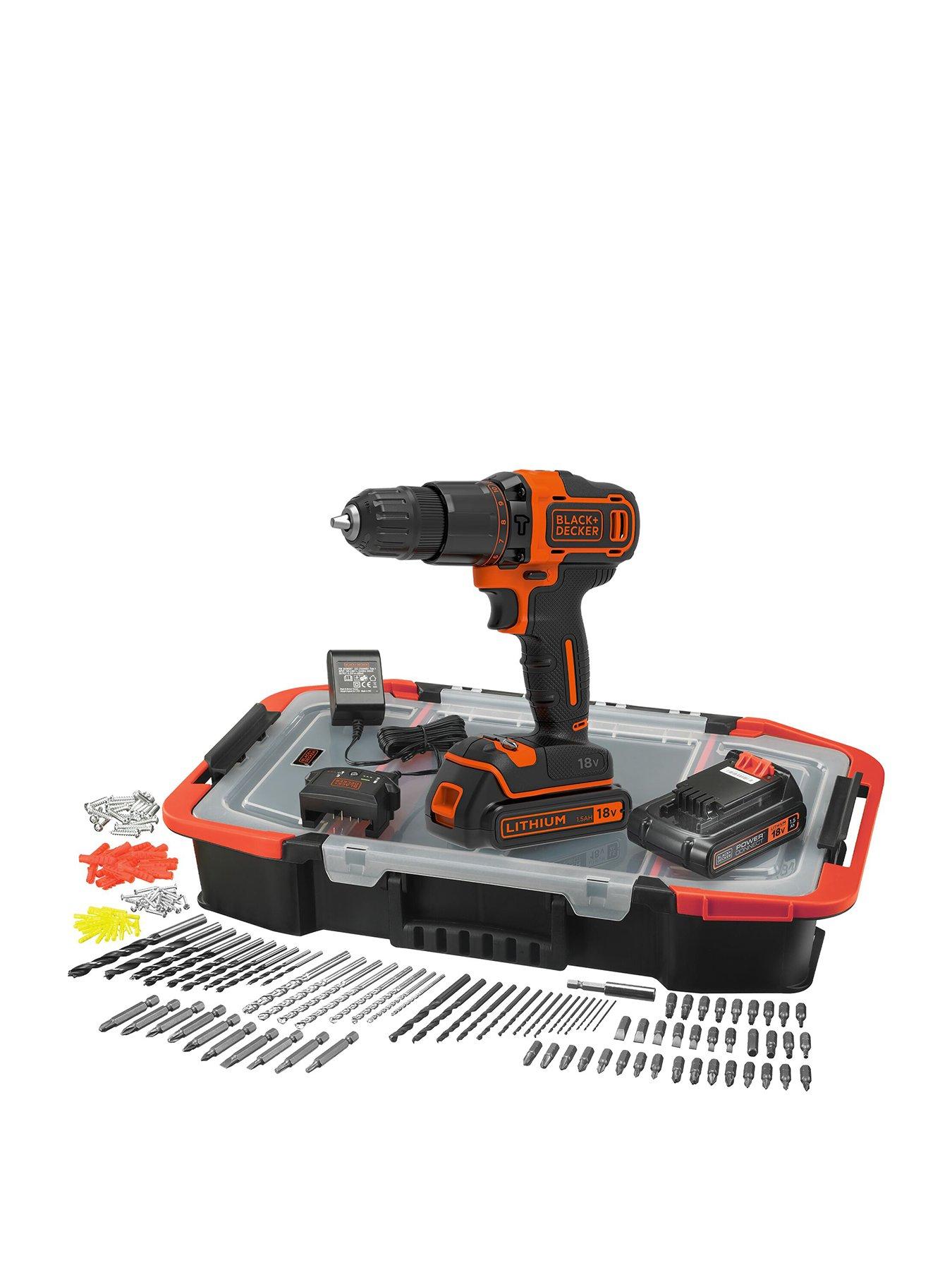 Shop BLACK+DECKER 6-Tool 20-Volt Max Power Tool Combo Kit with Hard Case  (1-Battery Included and Charger Included) & Set High-speed Steel set  Screwdriver Bit Set Drill/Driver (109-Piece) at