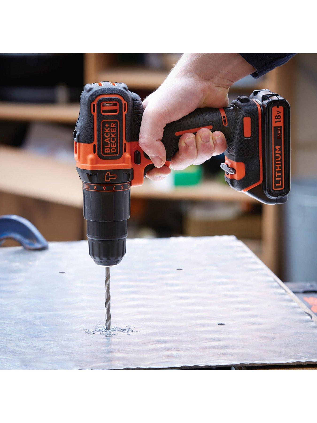 Black Decker 18V Combi Drill with 2 Batteries and 160 Piece Accessory Set Very Ireland