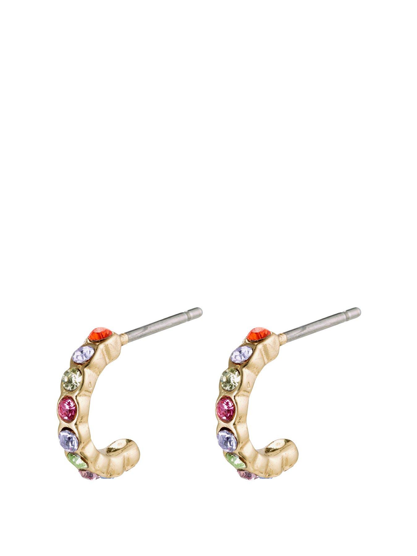 pilgrim-pilgrim-brigitte-multicolored-crystal-half-hoops-gold-plated