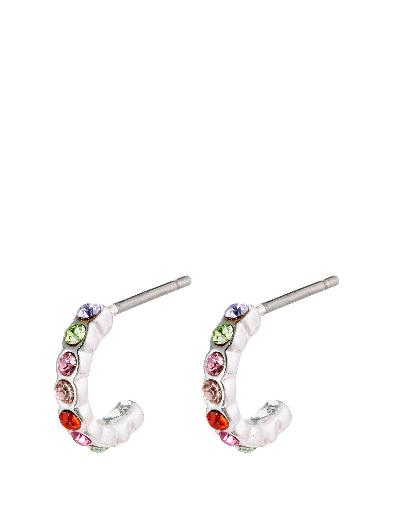 pilgrim-pilgrim-brigitte-multicolored-crystal-half-hoops-silver-plated