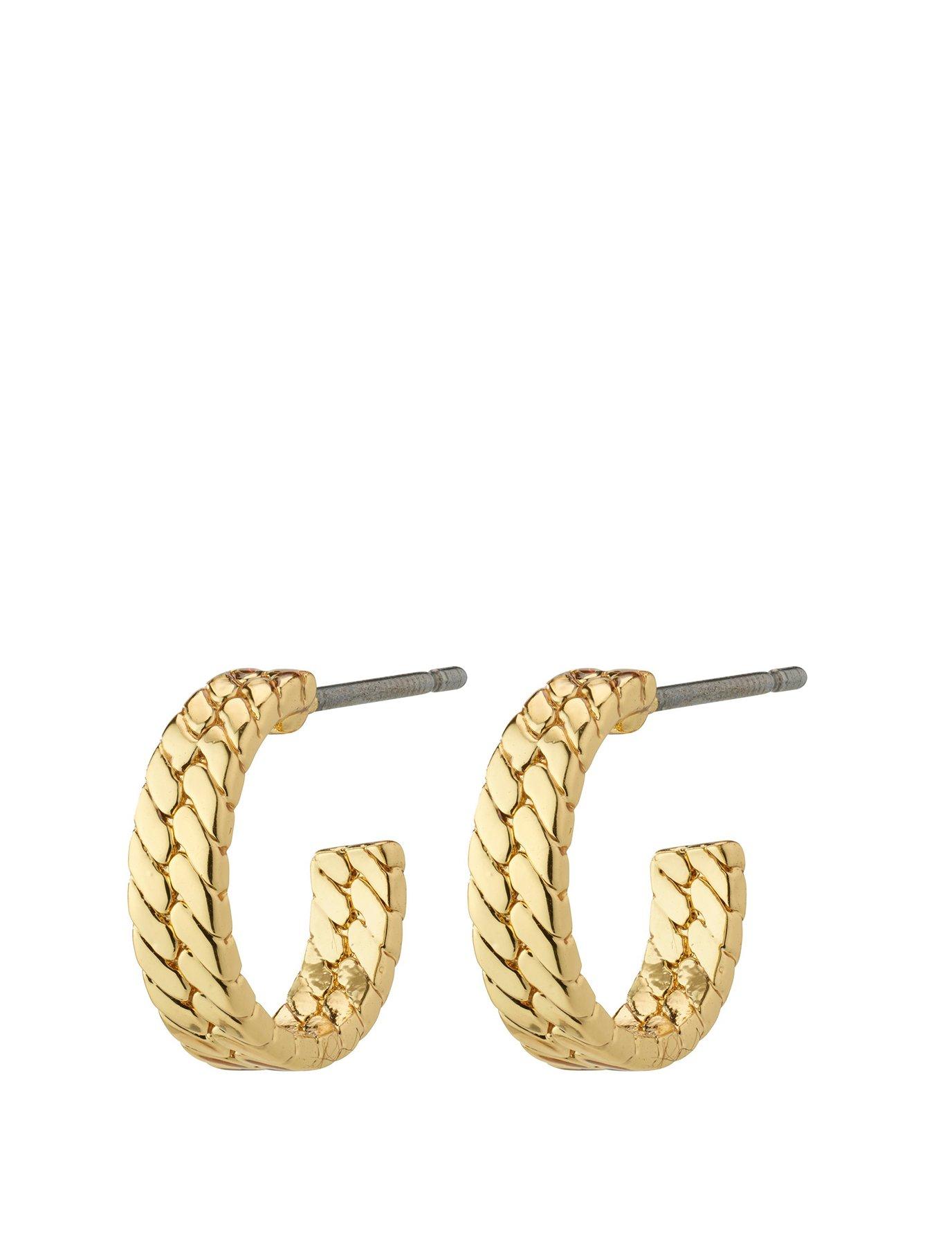 pilgrim-joanna-gold-plated-snake-chain-hoop-earrings