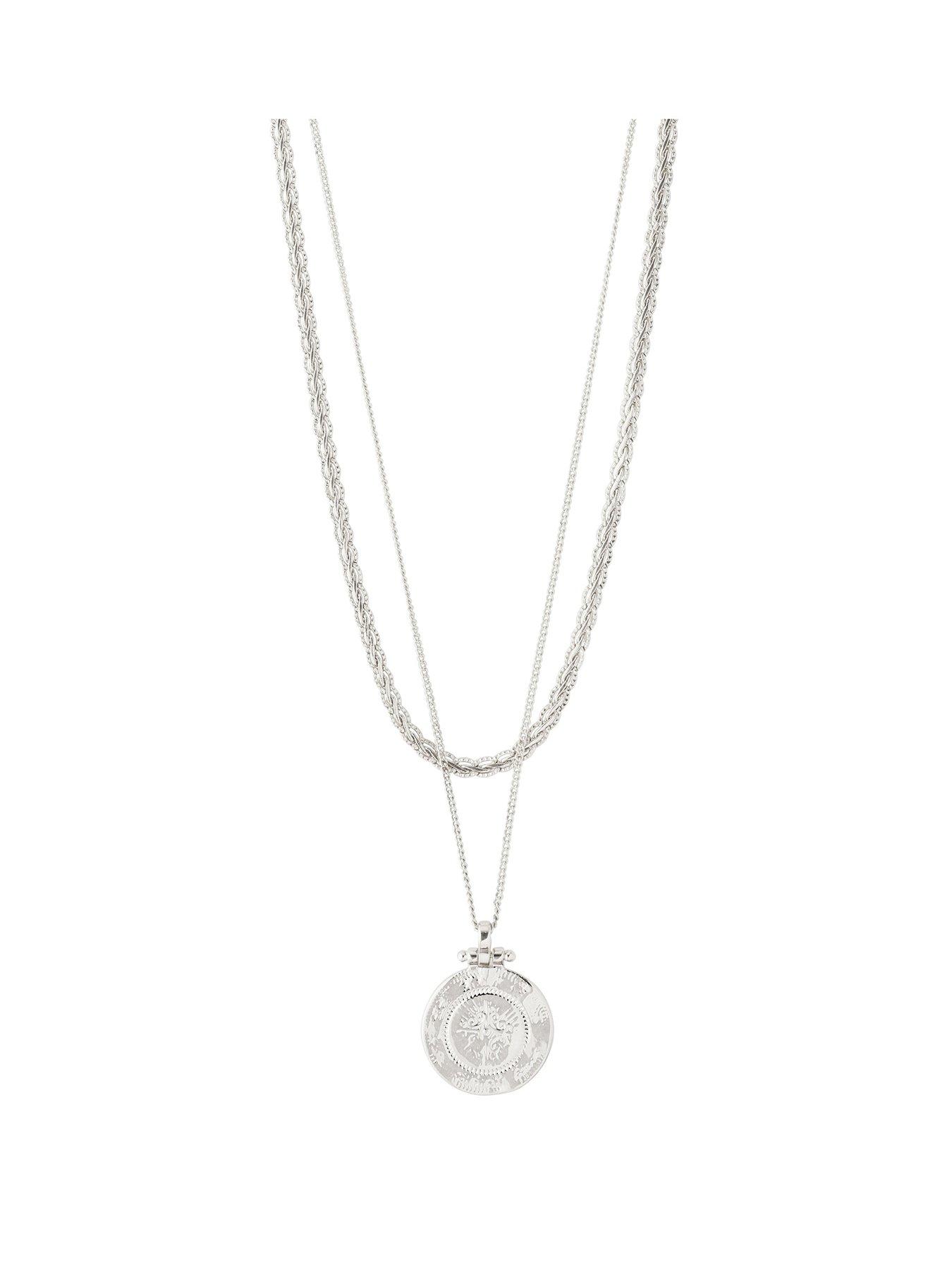 Image of Pilgrim Pilgrim NOMAD 2-in-1 coin necklace silver-plated