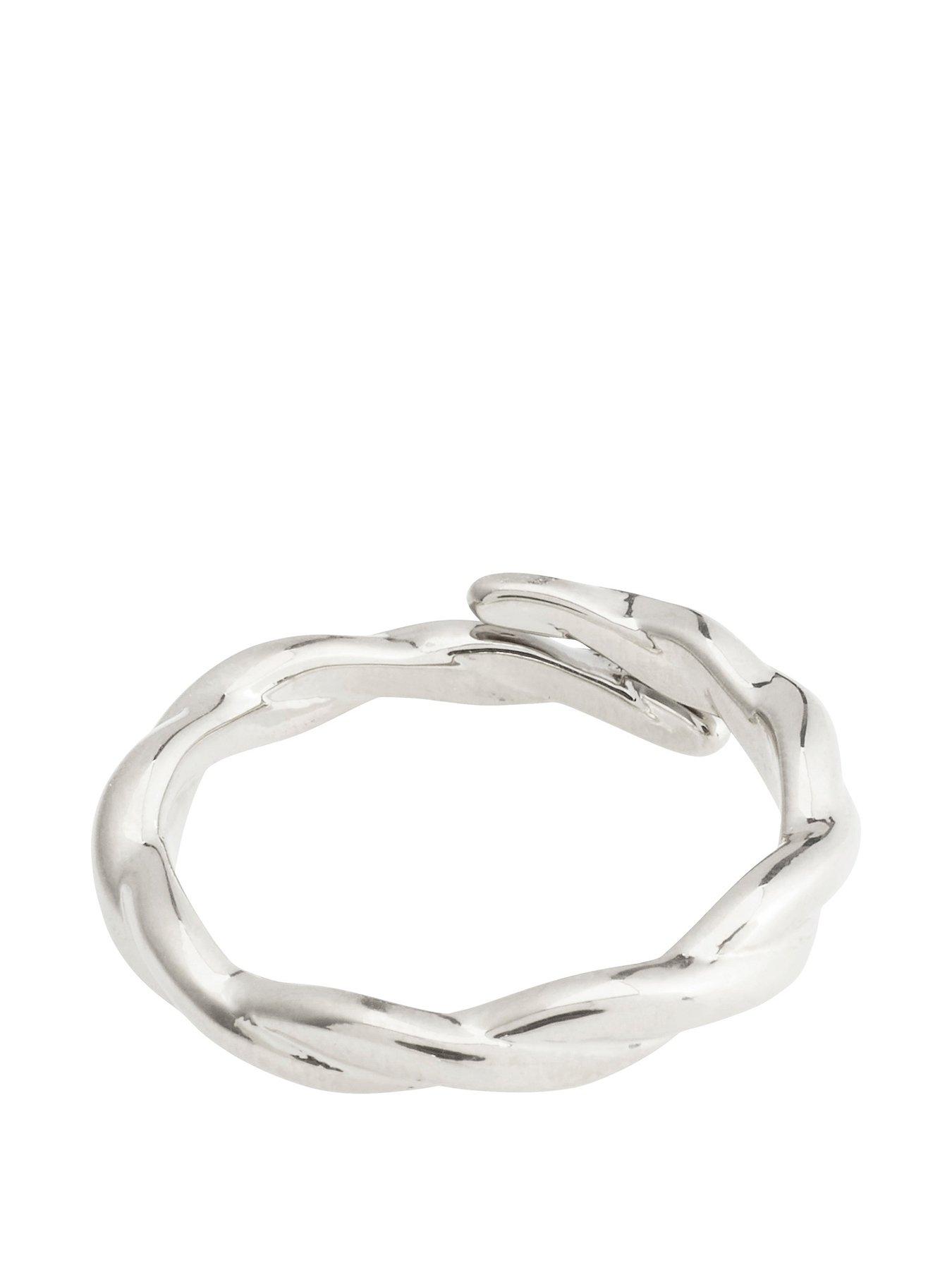 Image 1 of 5 of Pilgrim Pilgrim LULU twirl stack ring silver-plated