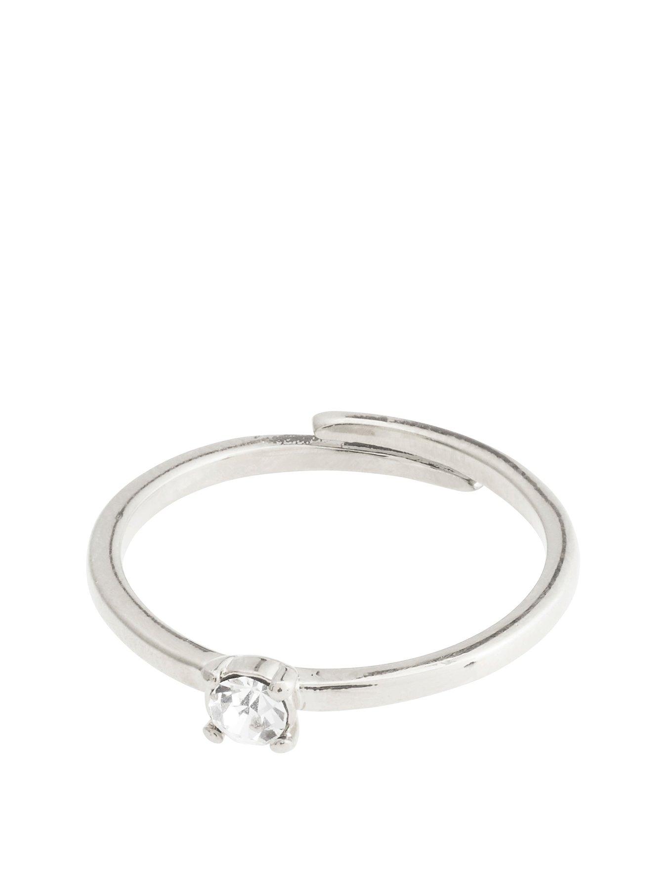 Pilgrim Pilgrim LULU crystal stack ring silver-plated