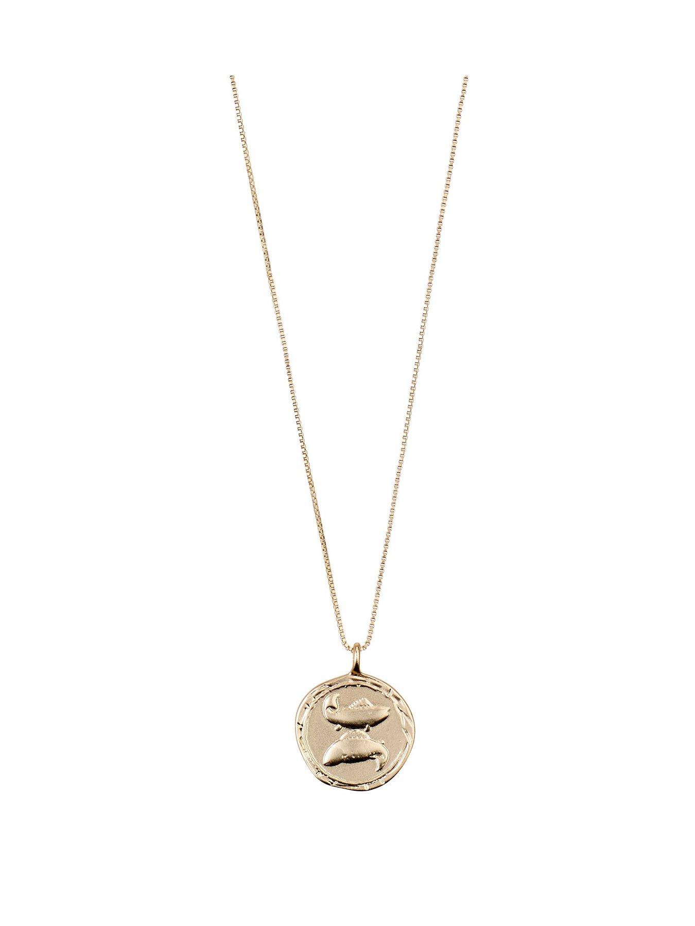 Pilgrim Pilgrim Zodiac Sign Coin Necklace, gold-plated