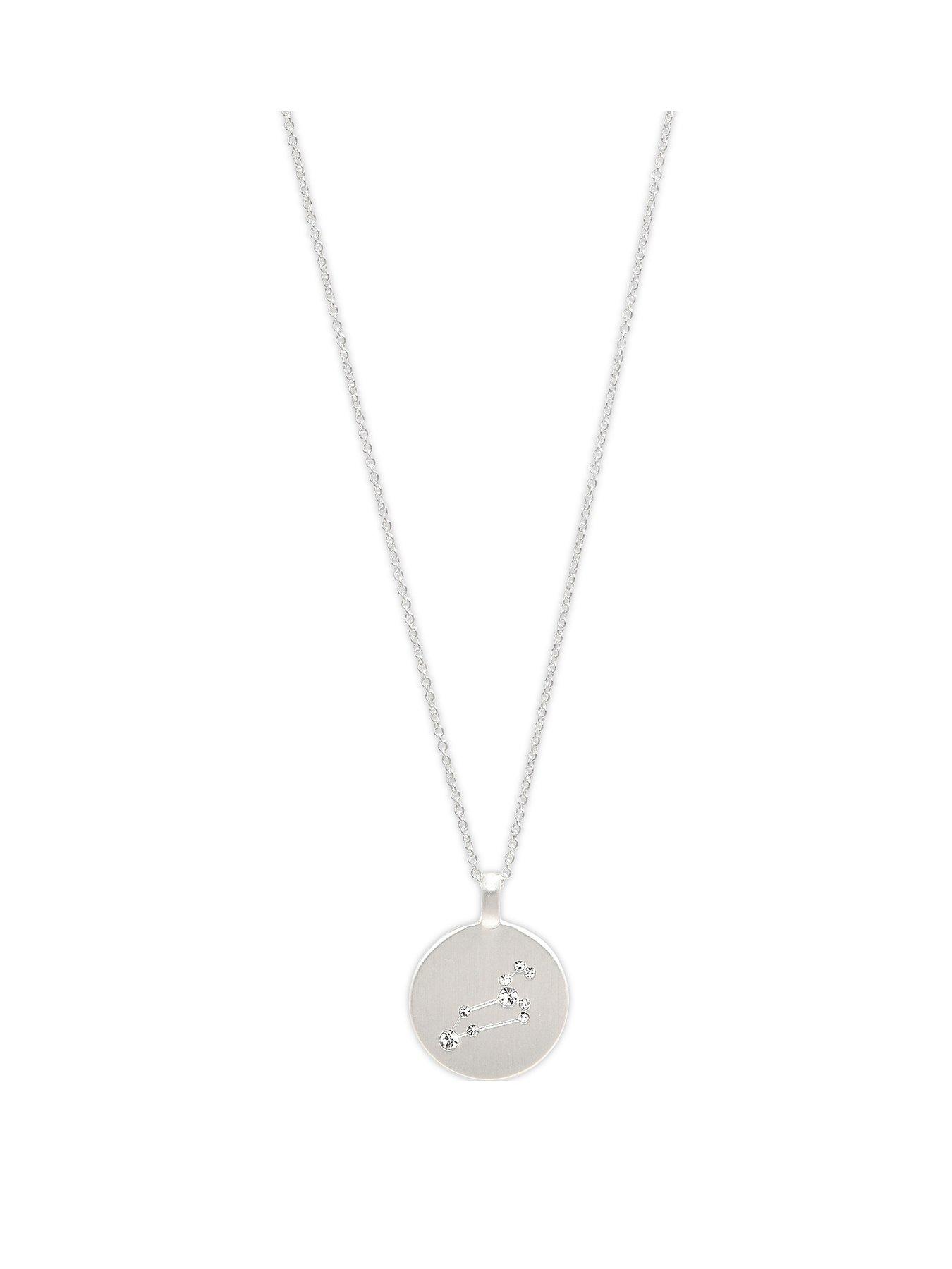 Pilgrim Pilgrim Zodiac Sign Coin Necklace, silver-plated