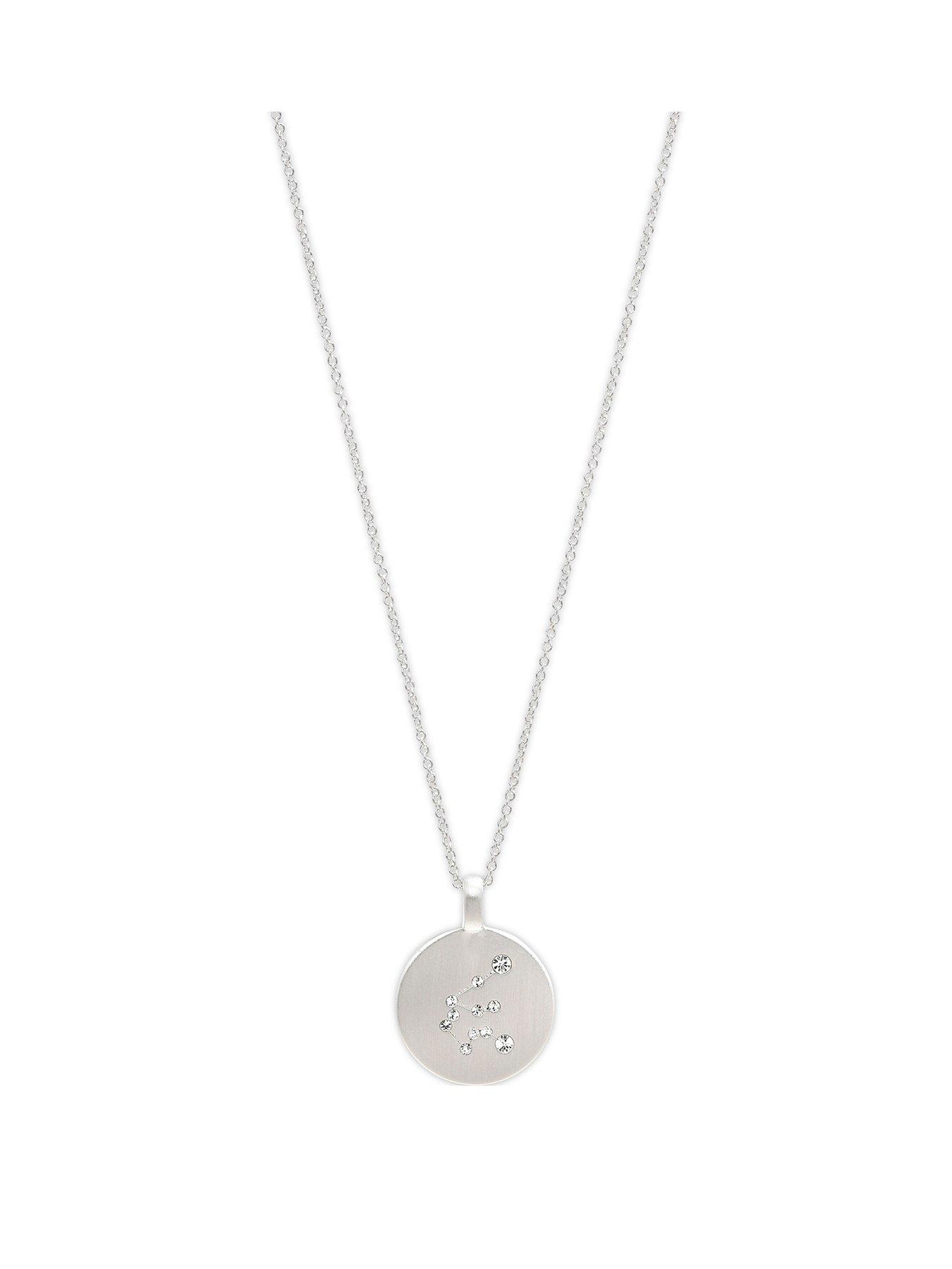 undefined Pilgrim Zodiac Sign Coin Necklace, silver-plated